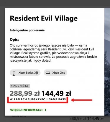 Xbox Game Pass i Resident Evil Village plotka
