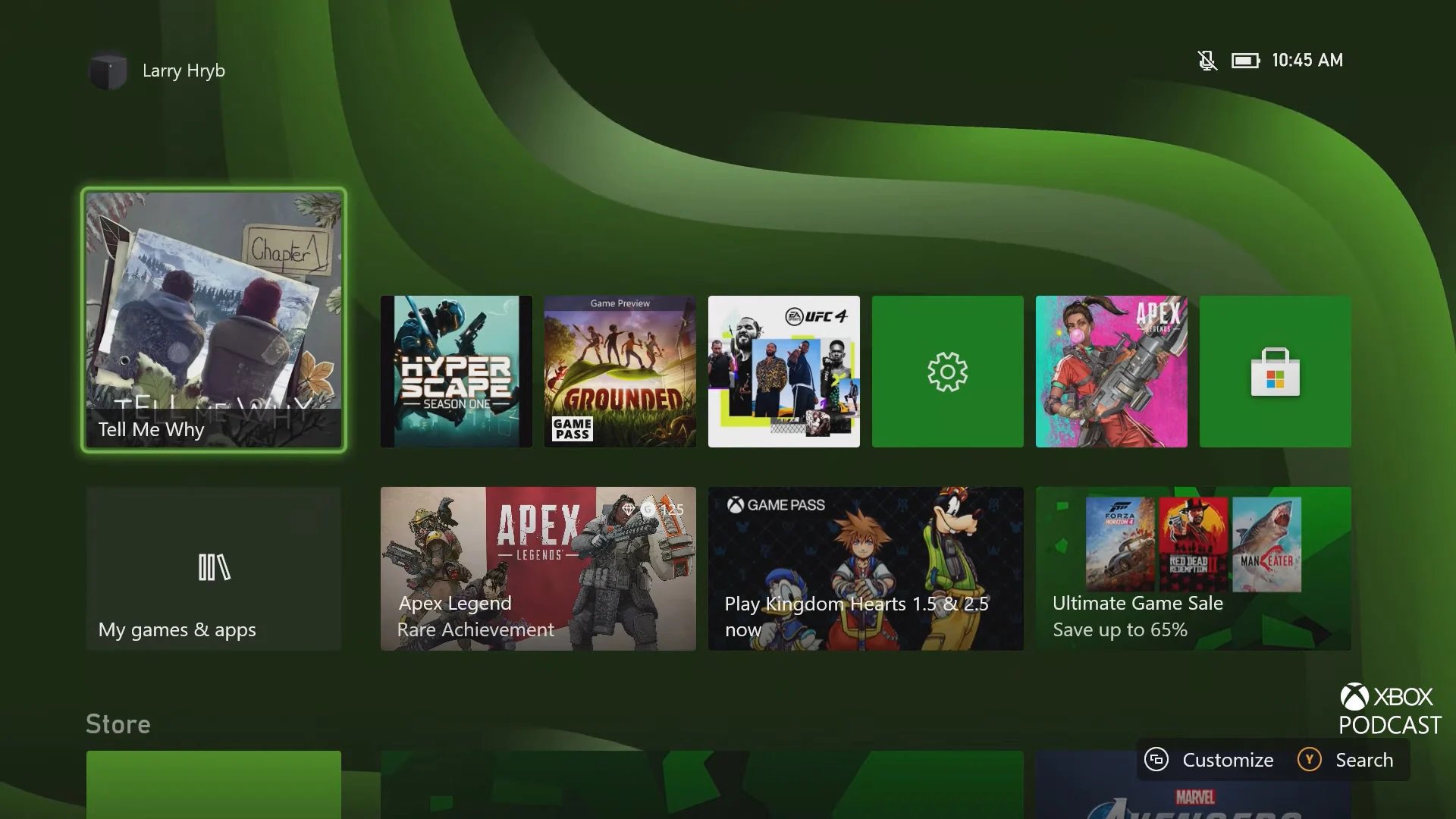 Xbox Series X Menu