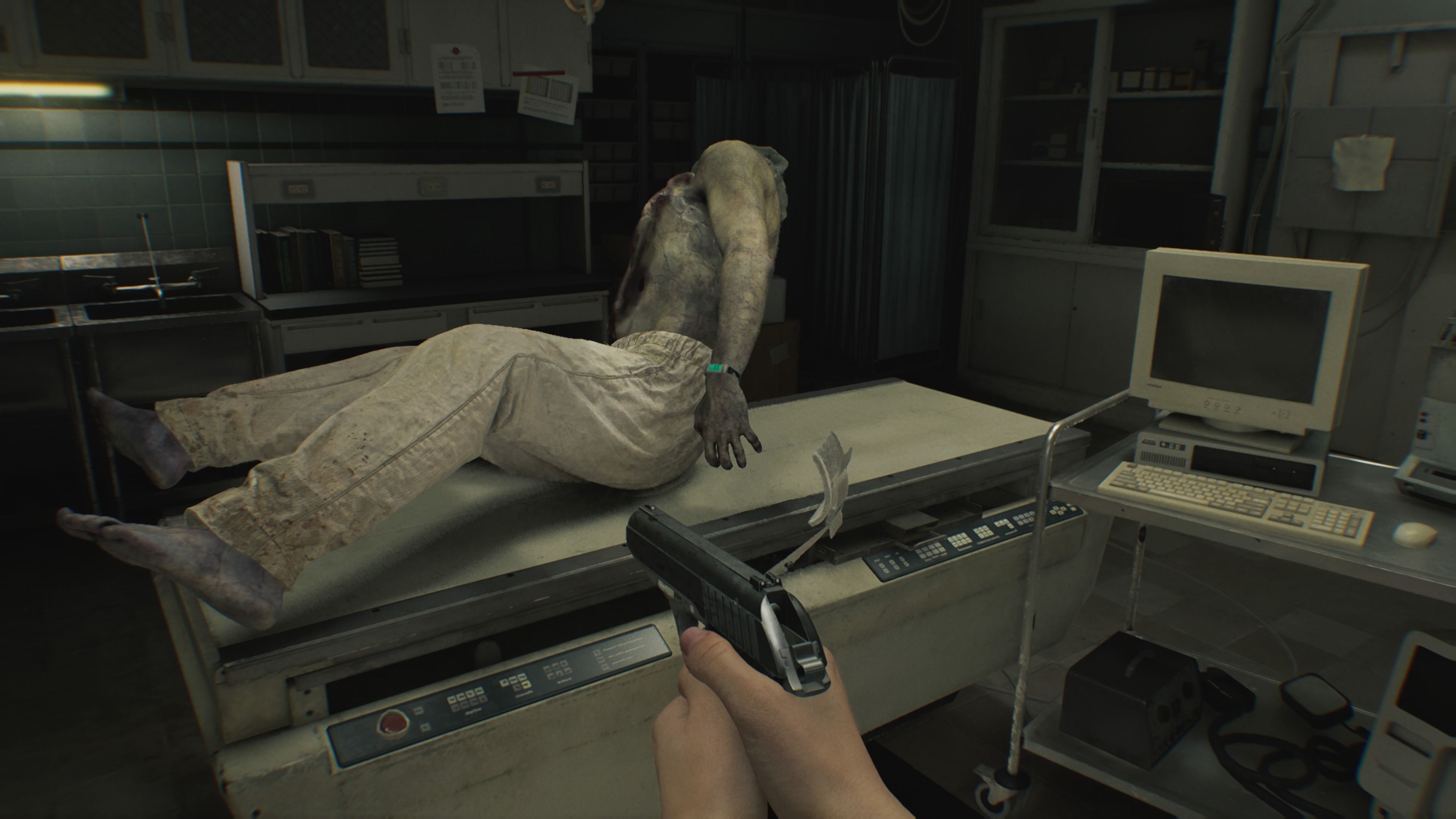 Resident Evil Requiem - Grace: klucz, warsztat, organy, buldożer, serce, pojemnik na narządy, pacjent