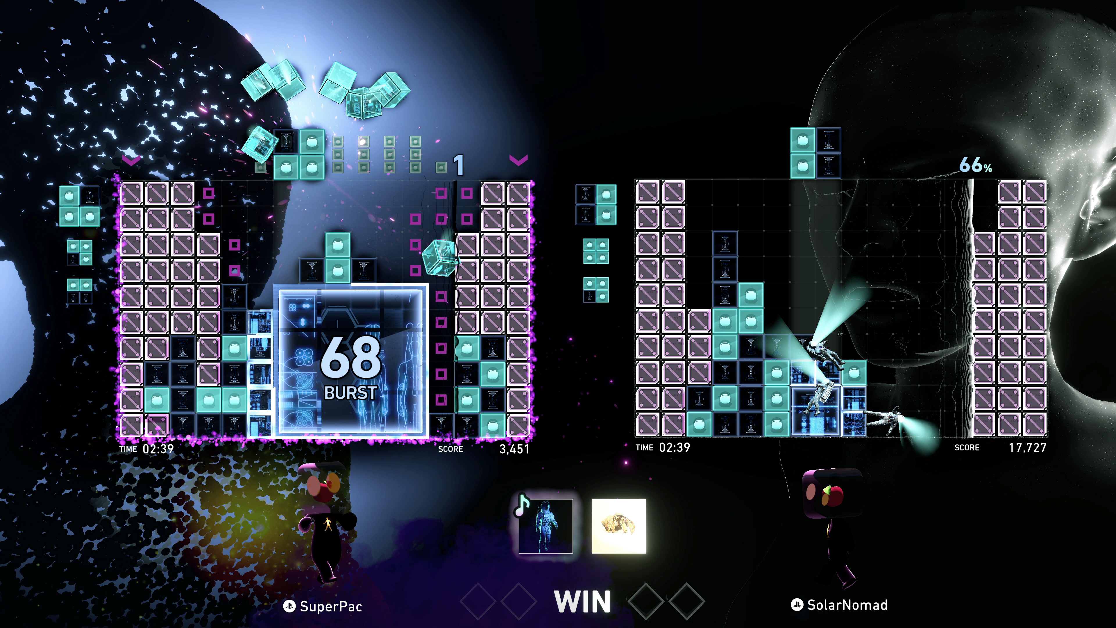 Lumines Arise - recenzja gry. Online walka