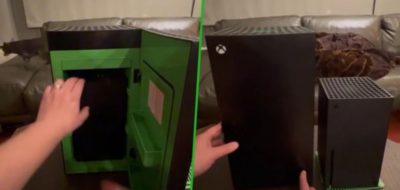 Xbox Series X Mini Lodówka mieści w środku całego Xboksa Series X. Microsoft pokazał sprzęt