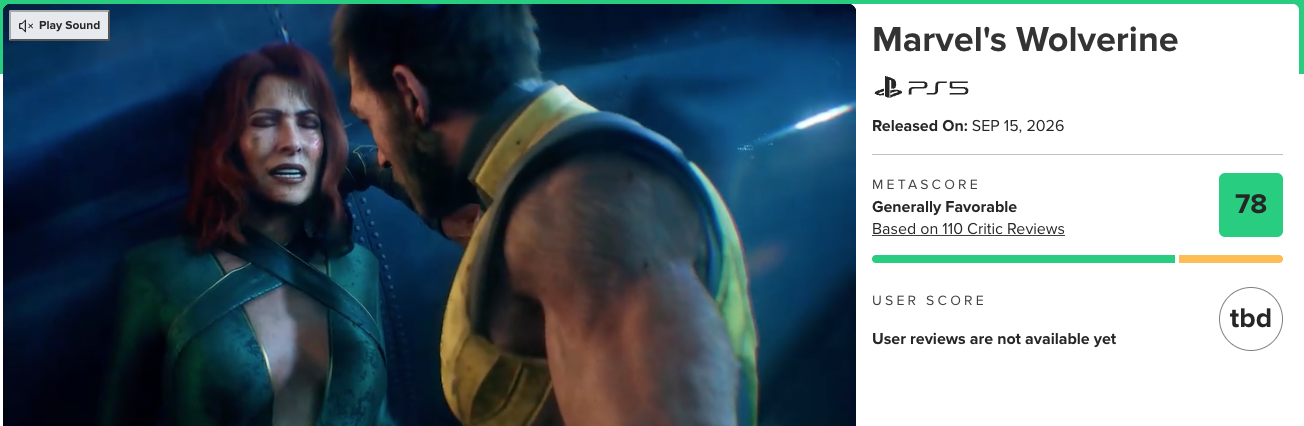 Marvel's Wolverine Metacritic