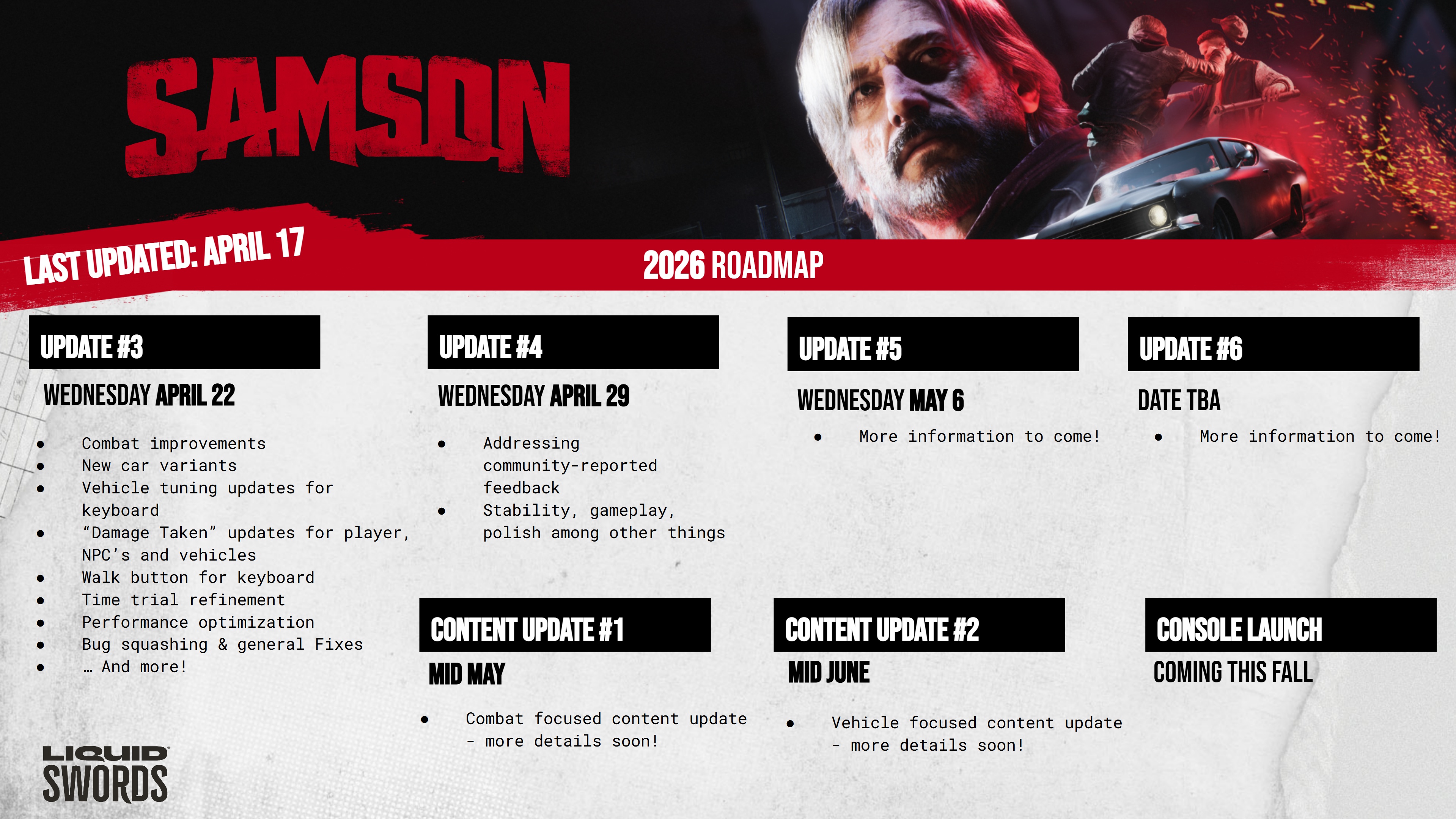 Samson, roadmap