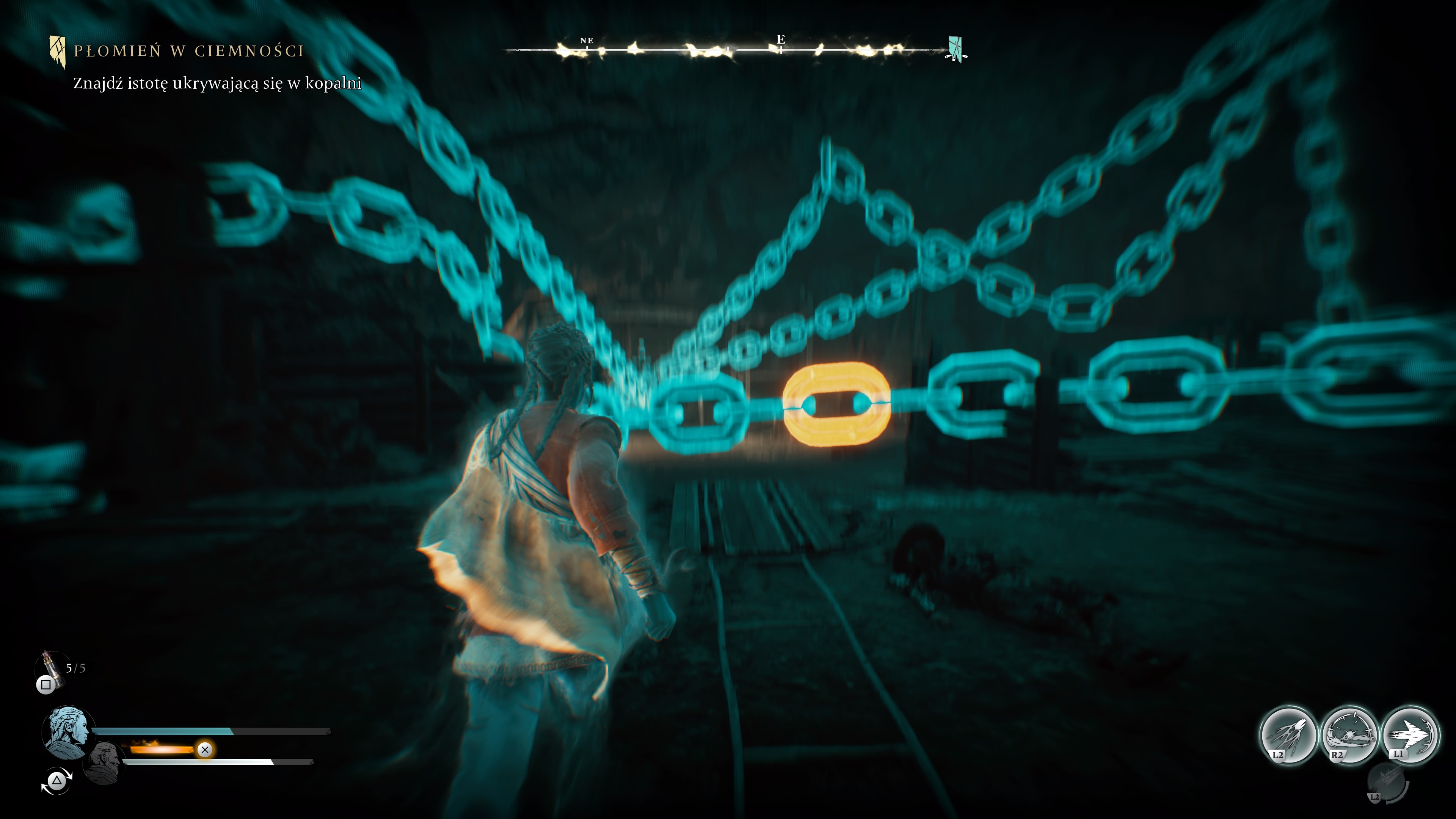 Banishers Ghosts of New Eden - Płomień w ciemności: kopalnia, Sebastian, łańcuchy, istota