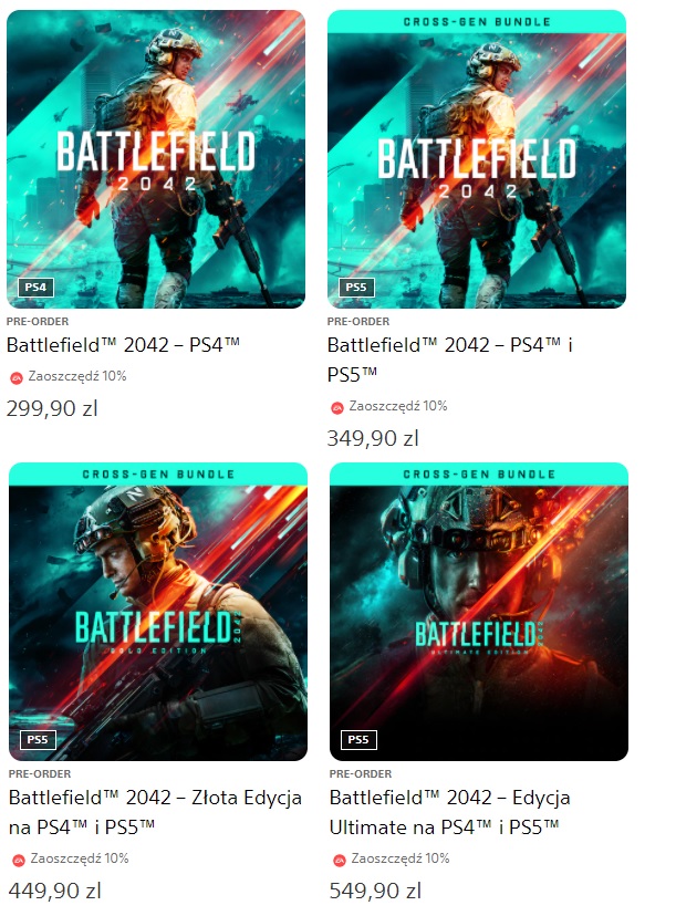 Battlefield 2042 Cross-Gen Bundle dla wielu graczy. Standardowe wydanie zaoferuje rozgrywkę na 2 generacjach
