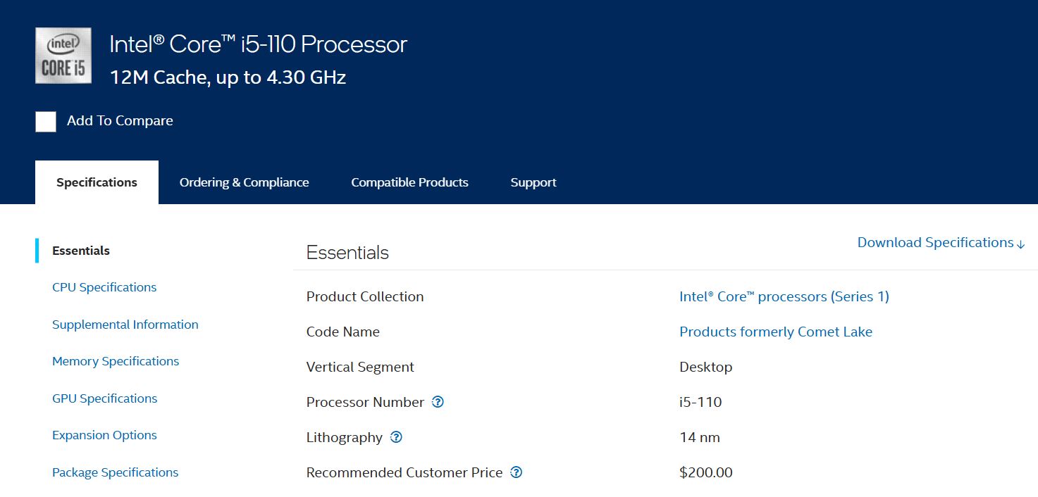 Intel Core i5-110