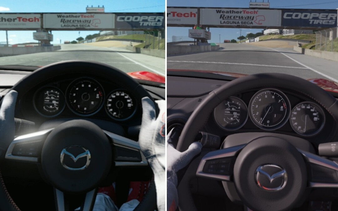 Gran Turismo 7 na PS VR2 vs. Gran Turismo Sport na PS VR