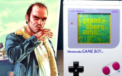 GTA 5 i Game Boy. Gracz wykorzystuje klasyczny sprzęt do grania w hit Rockstar