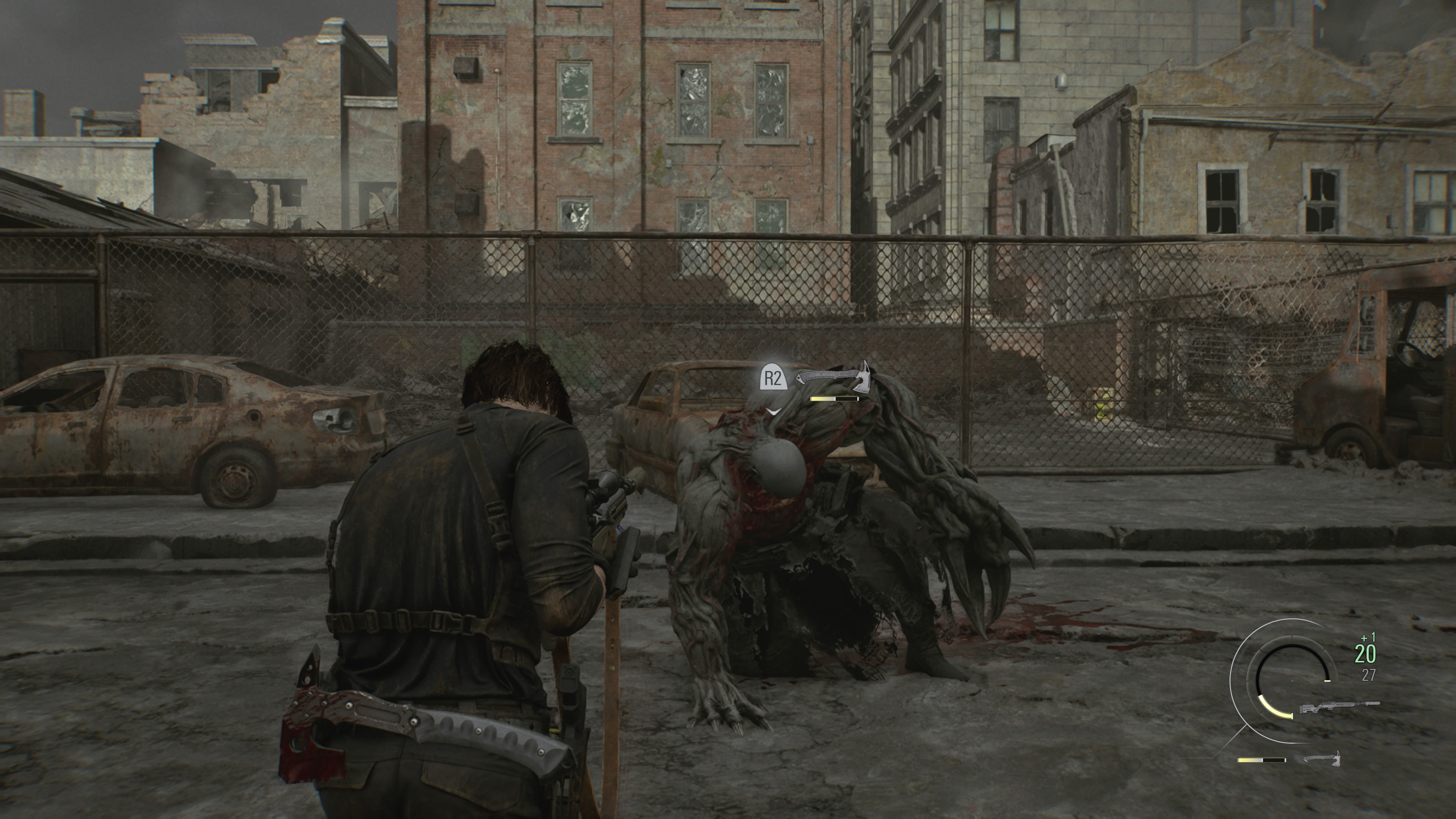 Resident Evil Requiem - Leon: Mr. X, Super tyrant, ucieczka, parking podziemny, sklep Kendo, stacja, peron