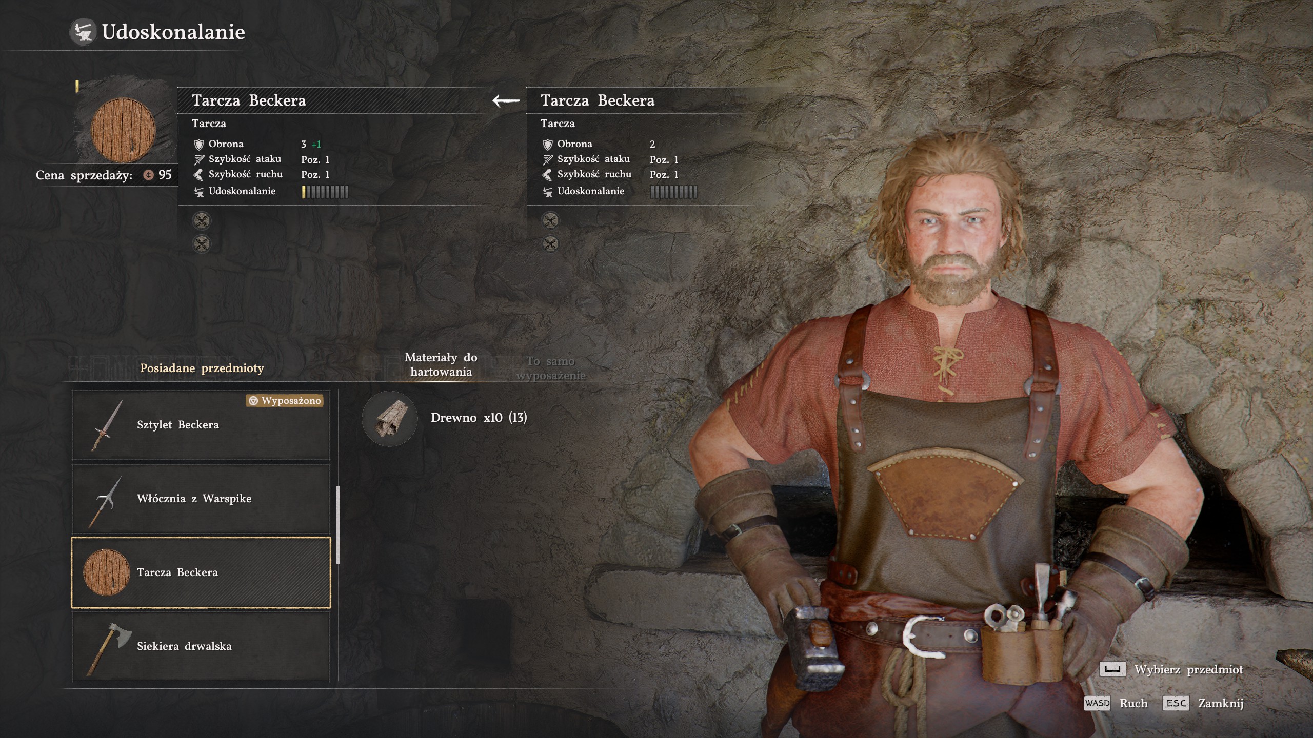 Crimson Desert - Prośba Turnaliego: drwal, siekiera, drewno, tarcza beckera