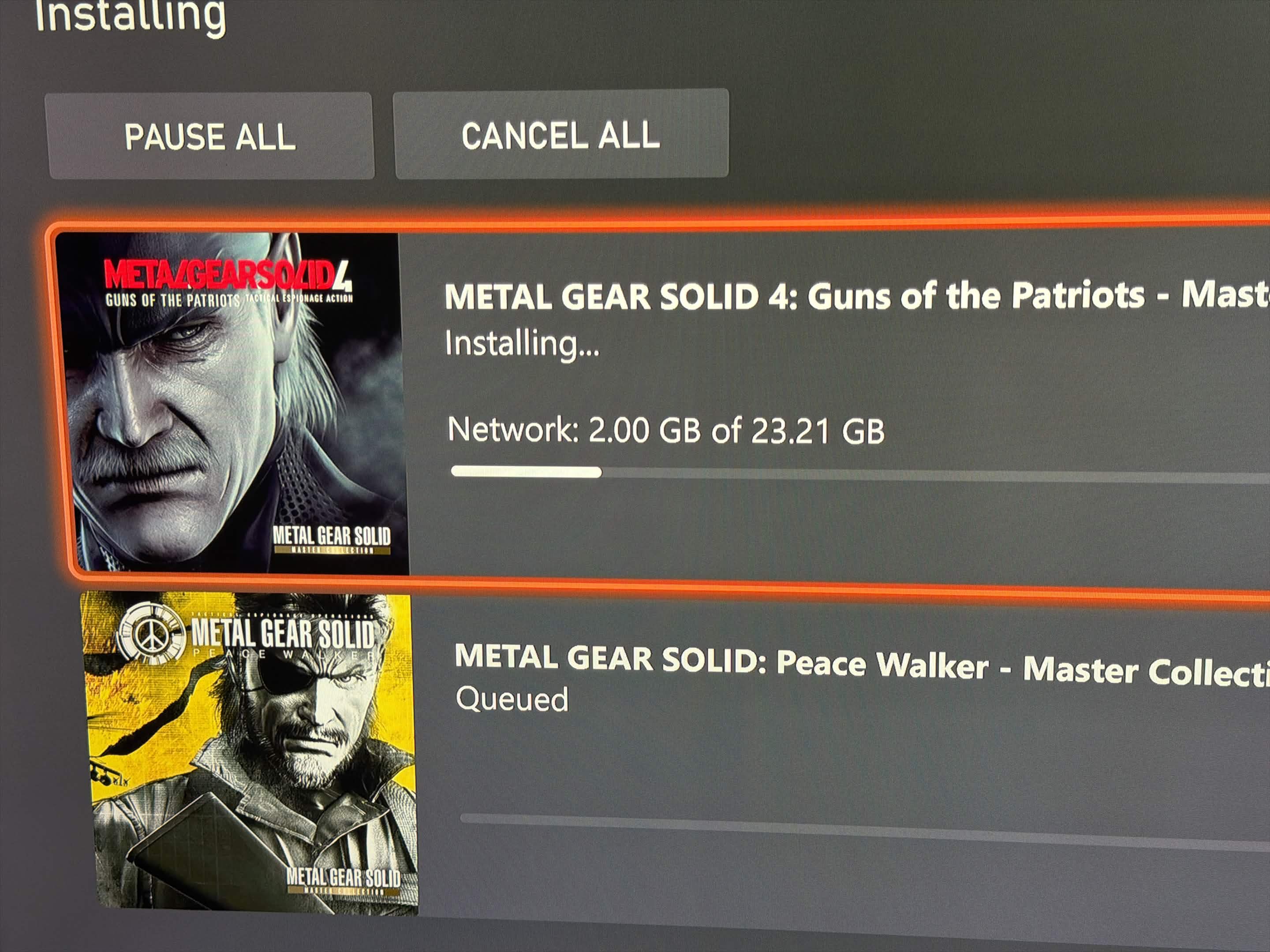 Metal Gear Solid 4 Xbox preload