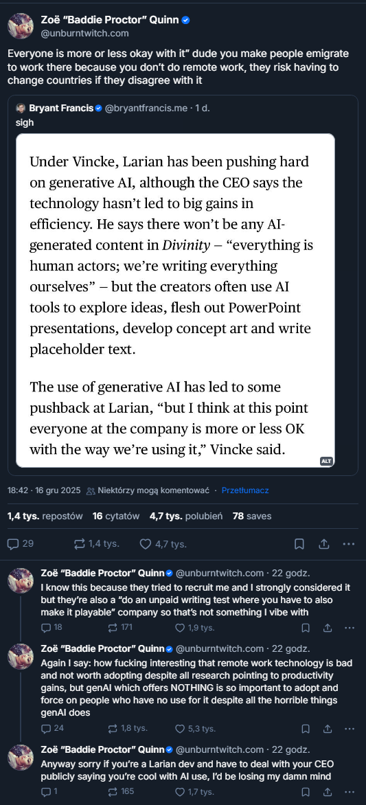 To będą straszne święta dla szefa Larian. Na jaw wychodzi niepłacenie pracownikom testowym