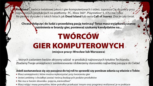 Techland poszukuje pracowników