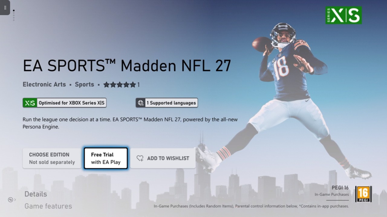 Madden NFL 27 w Xbox Game Pass Ultimate - trail