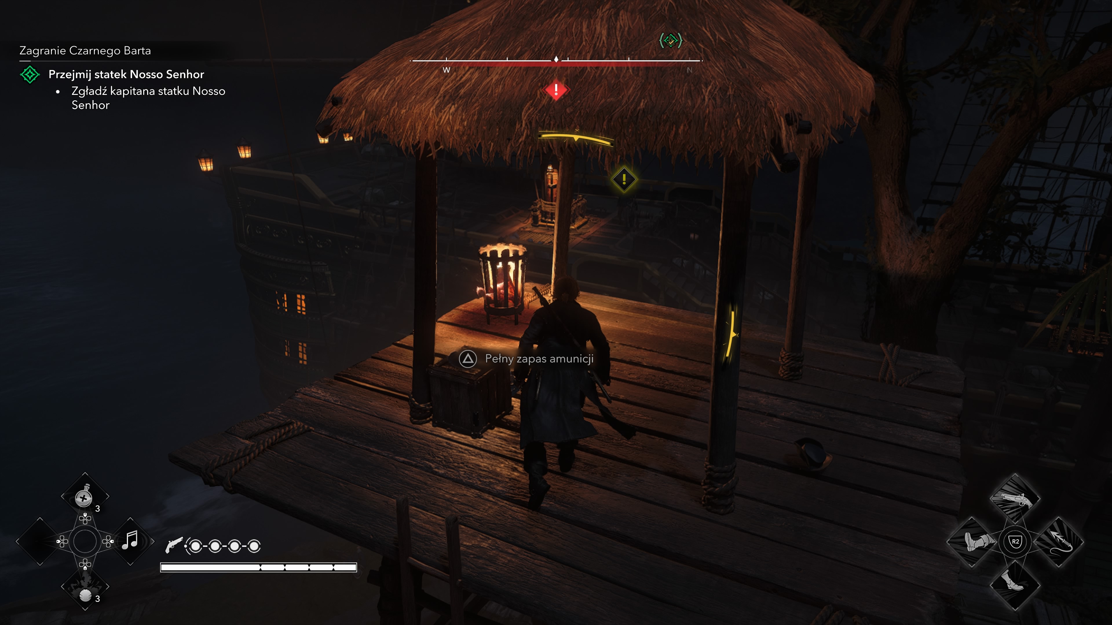 Assassin's Creed Black Flag Resynced - Zagranie Czarnego Barta: portugalski okręt, bandera, Nosso Senhor