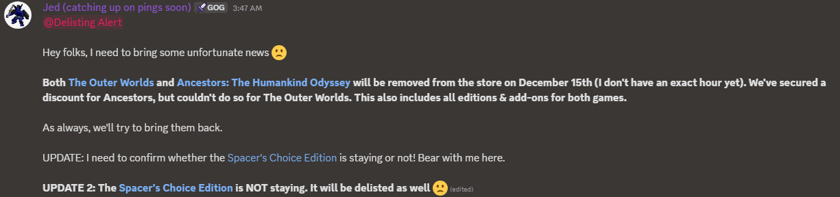 Z GOG znikną dwie stosunkowo nowe gry. Powód nieznany