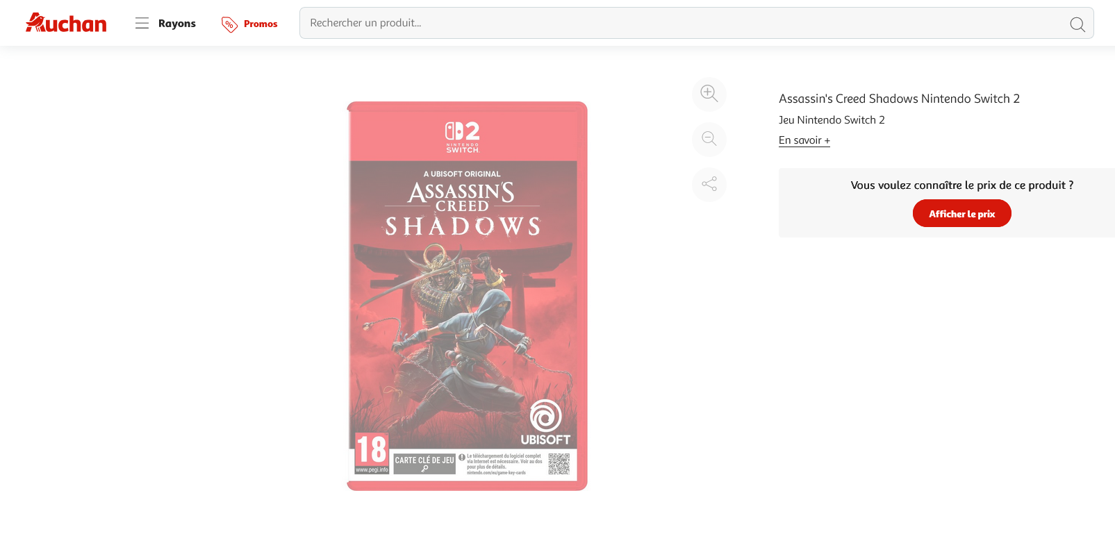 Assassin’s Creed Shadows - Game Card Auchan