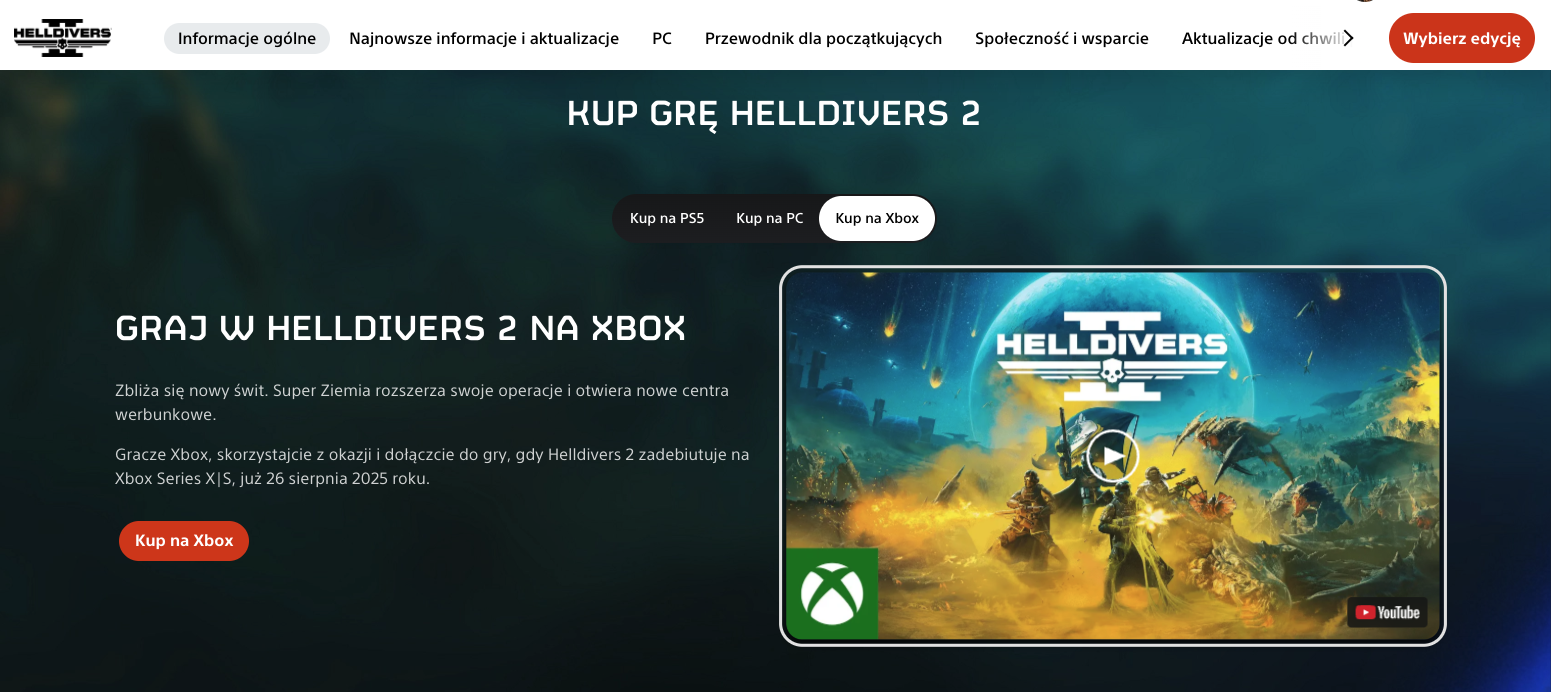 Helldivers 2 kup na Xbox