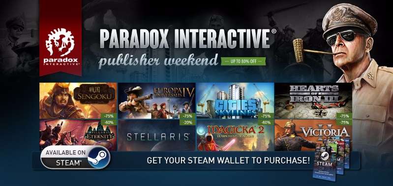 Paradox Interactive z weekendem wydawcy na Steam. Do 80% taniej