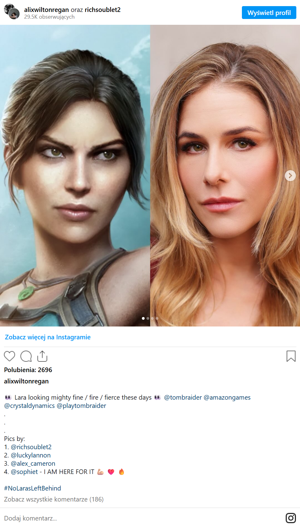 Serialowa Lara Croft dostaje motywacyjnego kopa. Dziewczyny łączą siły