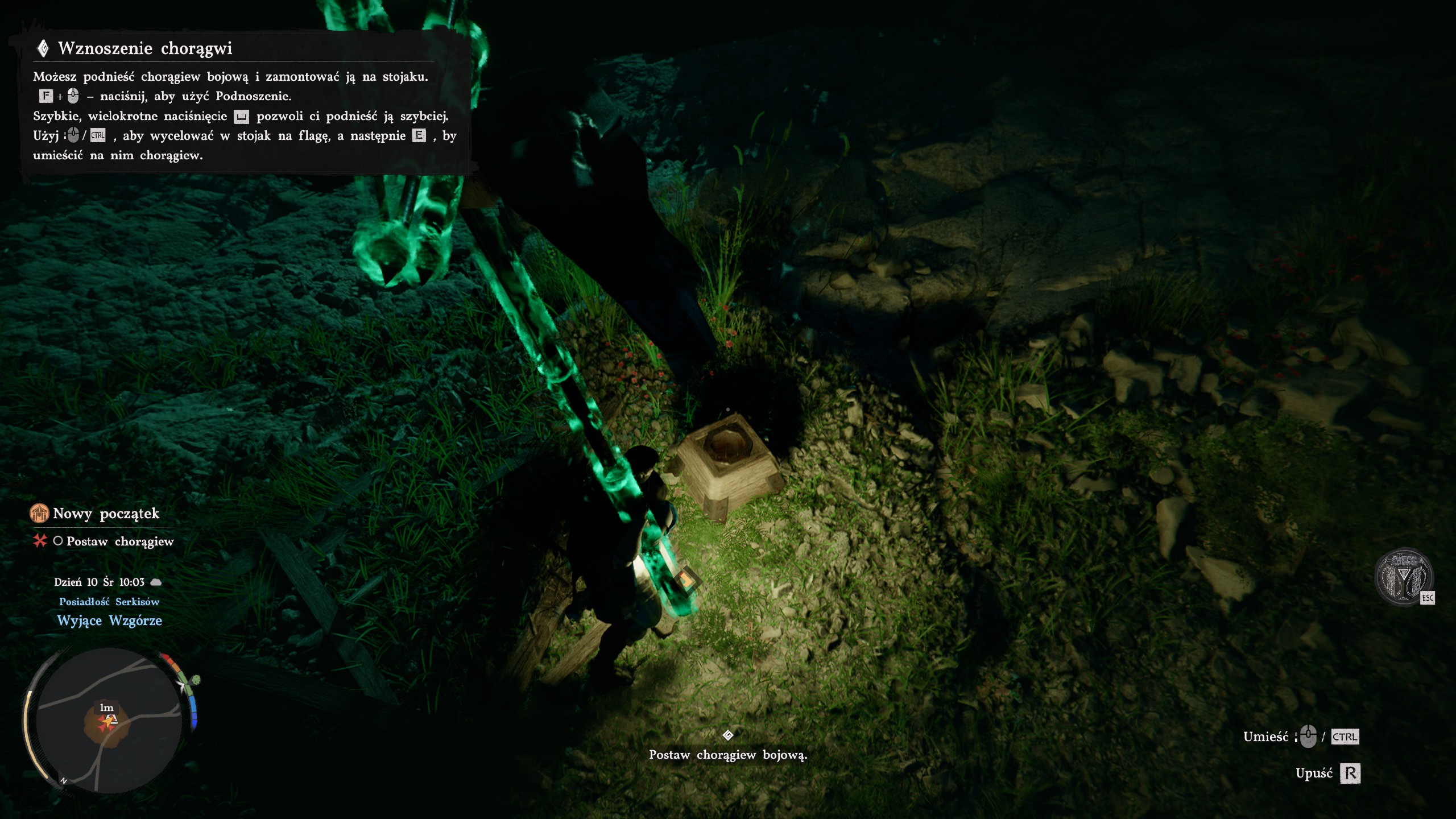 Crimson Desert - Nowy początek: kamień, wóz, paliki, młotek, worki, chorągiew