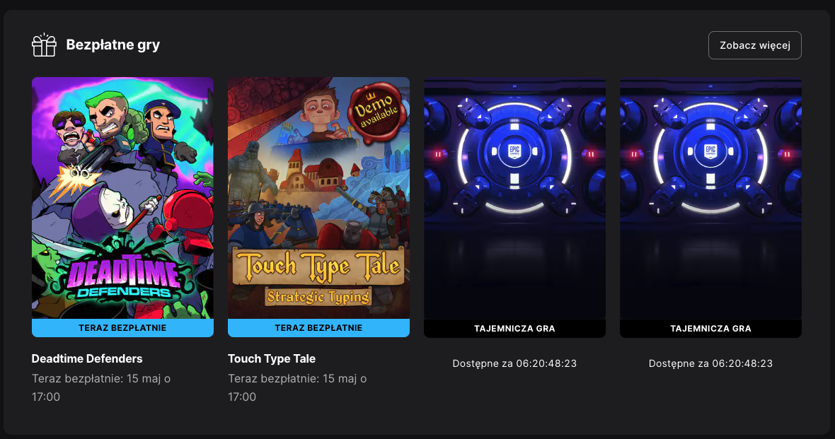Epic Games Store 2 gry i 2 niespodzianki