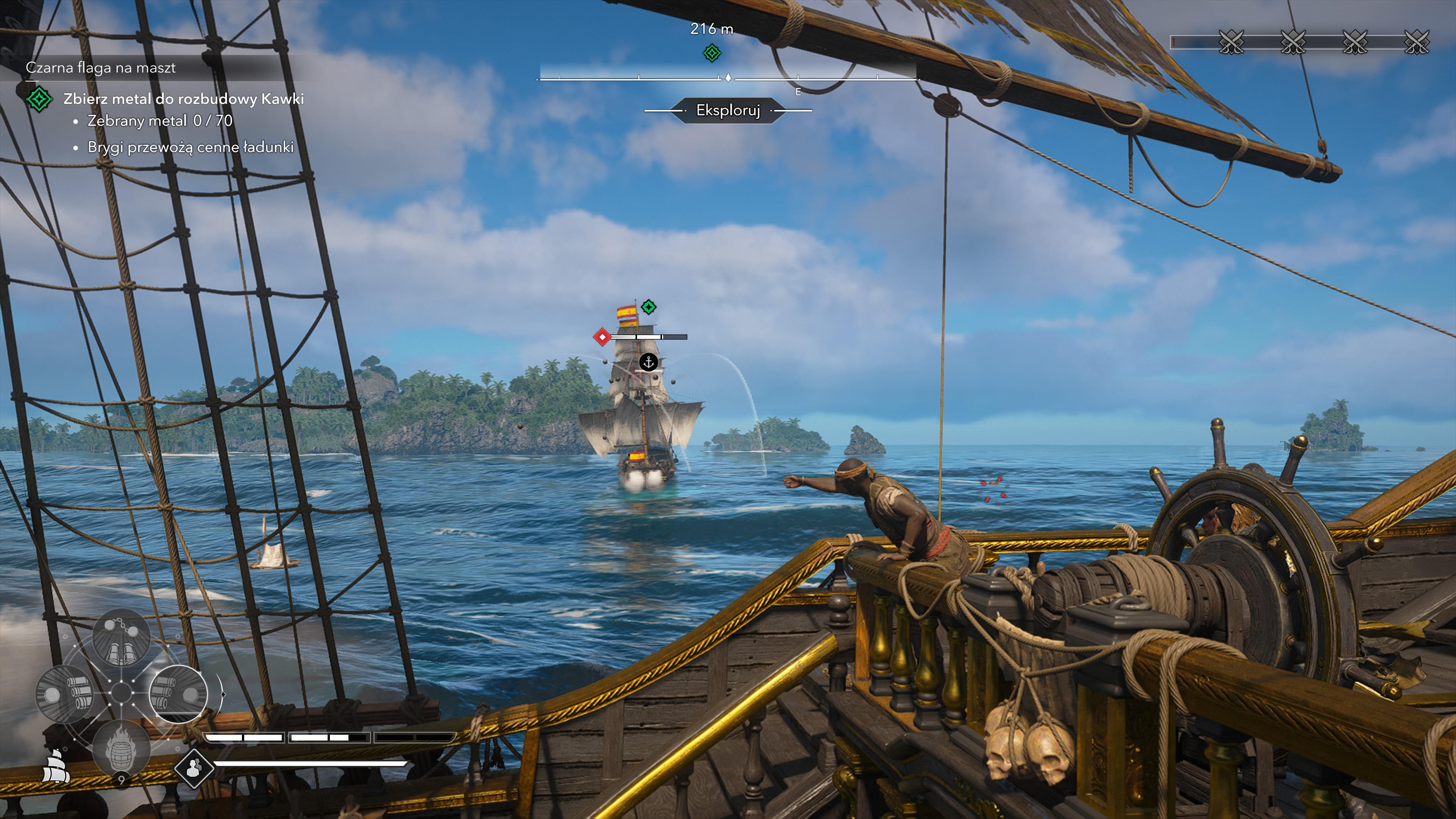 Assassin's Creed Black Flag Resynced - Czarna flaga na maszt: bryg, metal, Milo