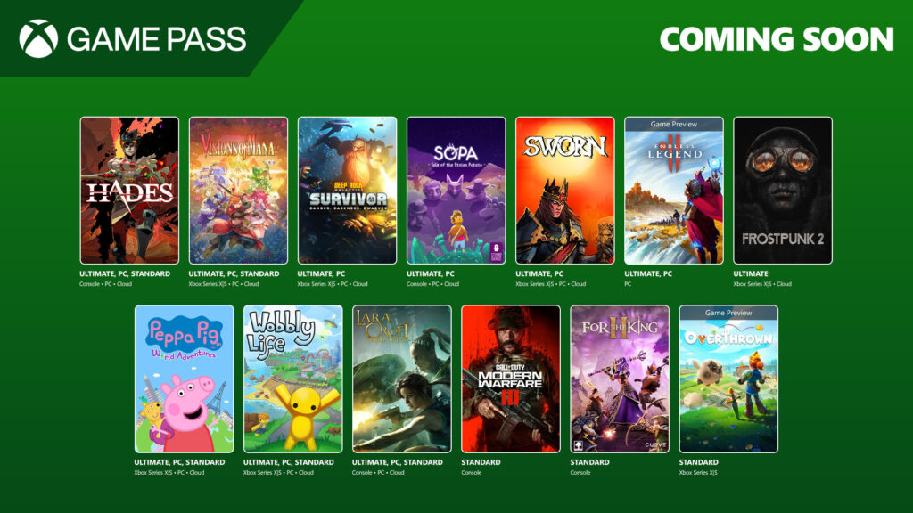 Game Pass wrzesień druga połowa 2025