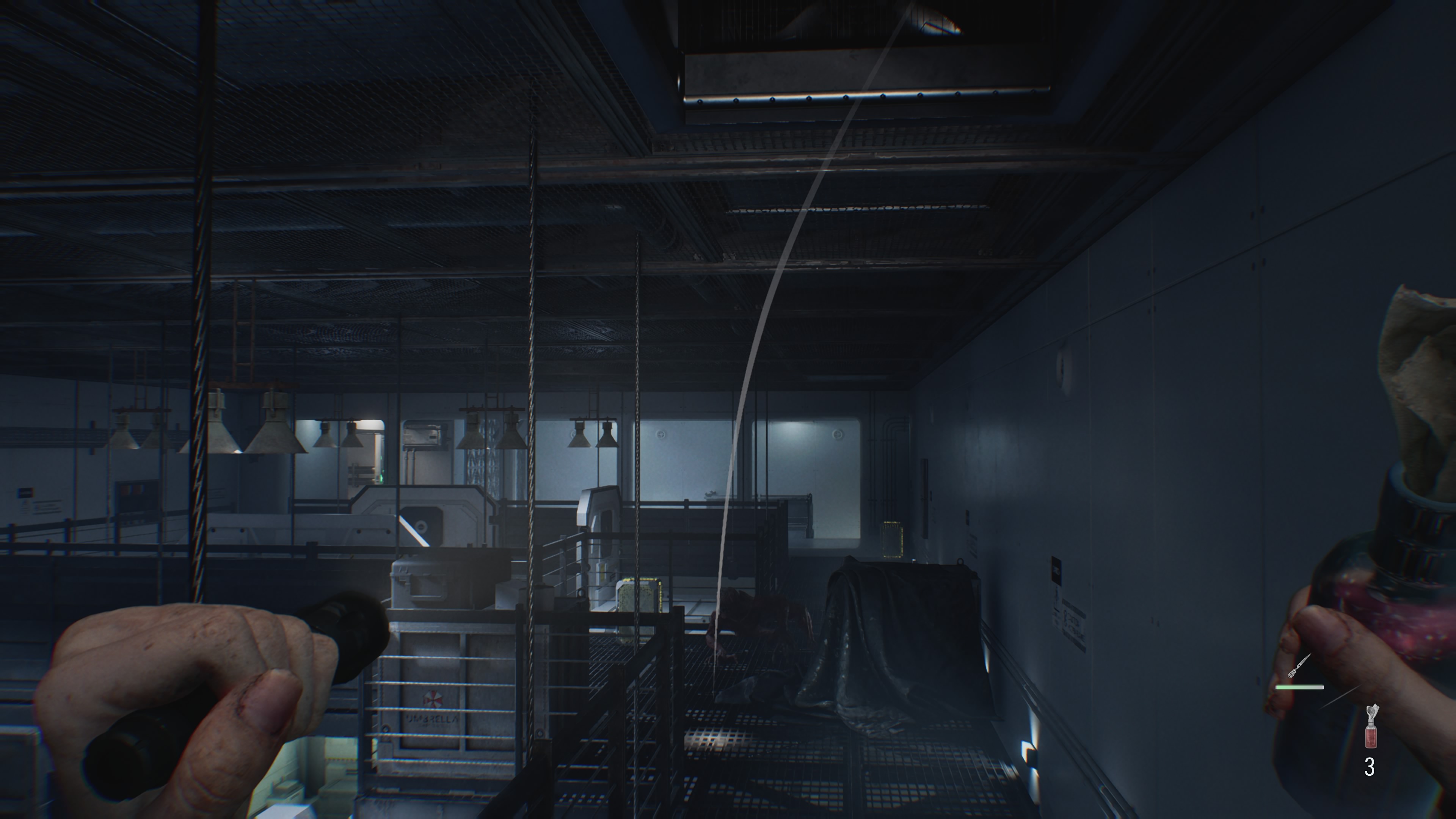 Resident Evil Requiem - Grace: dolne poziomy ARK, dźwig, Licker, Lizacz, karta magnetyczna, westybul, sfery