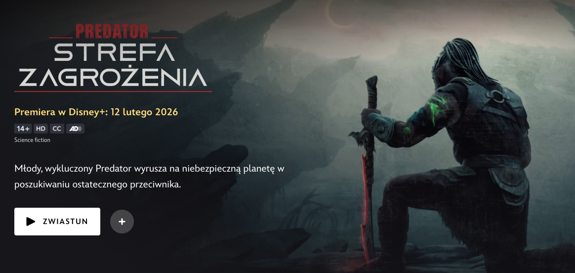 Predator: Strefa zagrożenia w Disney+