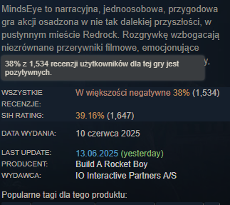 MindsEye masakrowane na każdym kroku. Średnia ocen to nawet 2,5/10