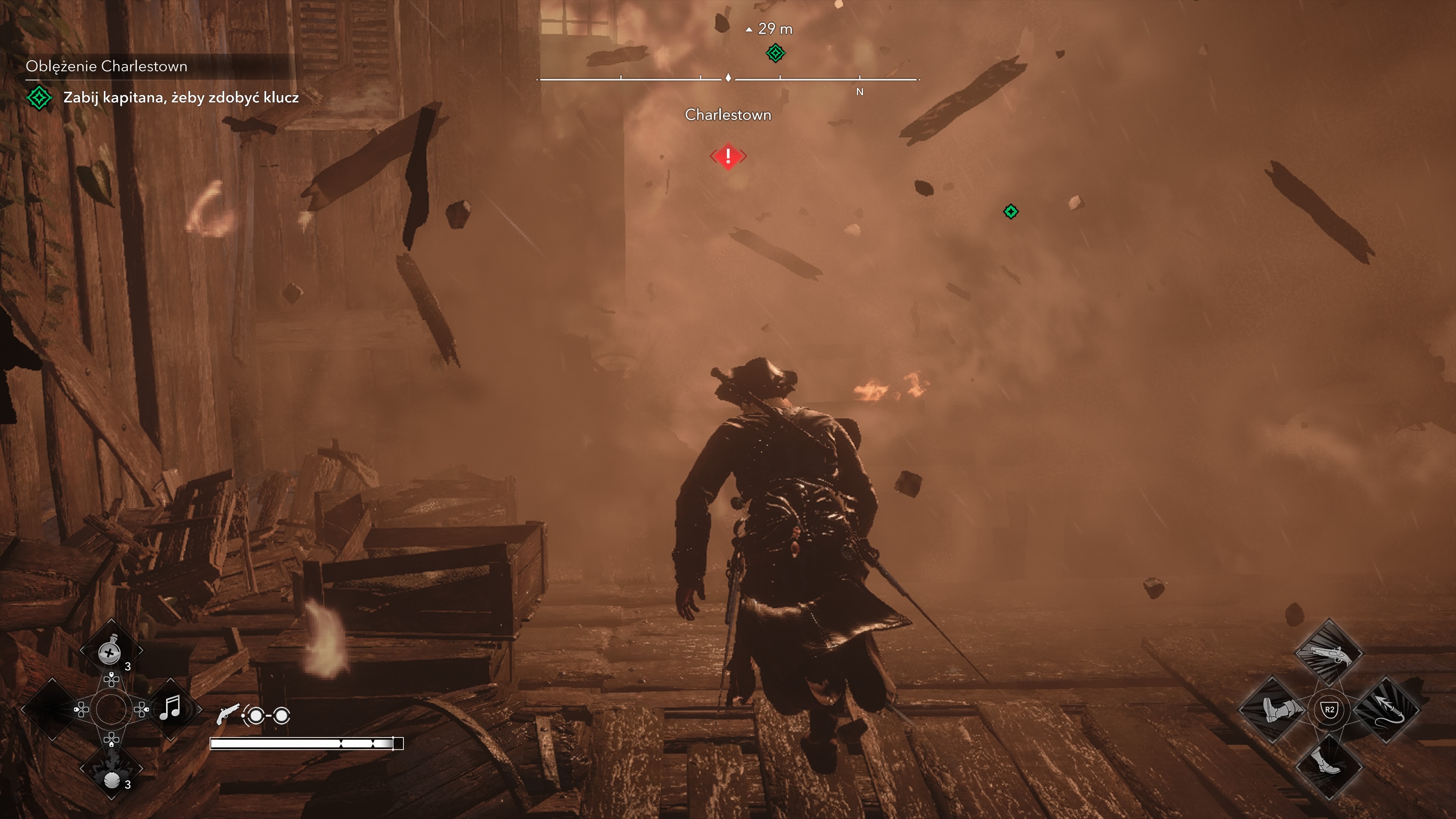 Assassin's Creed Black Flag Resynced - Oblężenie Charlestown: kanonierka, posterunek, Ryder, kapitan