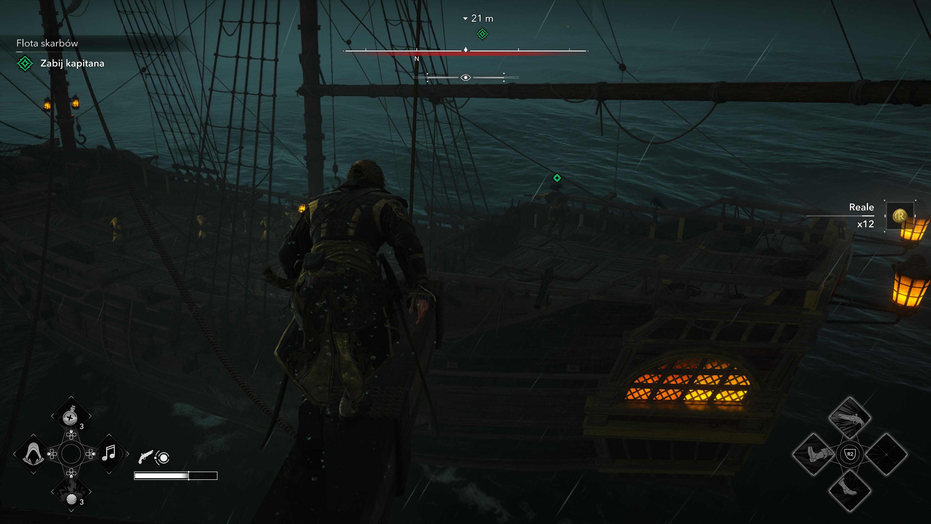 Assassin's Creed Black Flag Resynced - Flota skarbów: Adewale, okręt, piraci, kapitan, Kawka