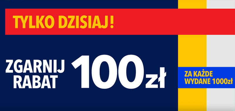 100 zł rabatu za każde wydane 1000 zł w RTV Euro AGD - tylko dzisiaj!