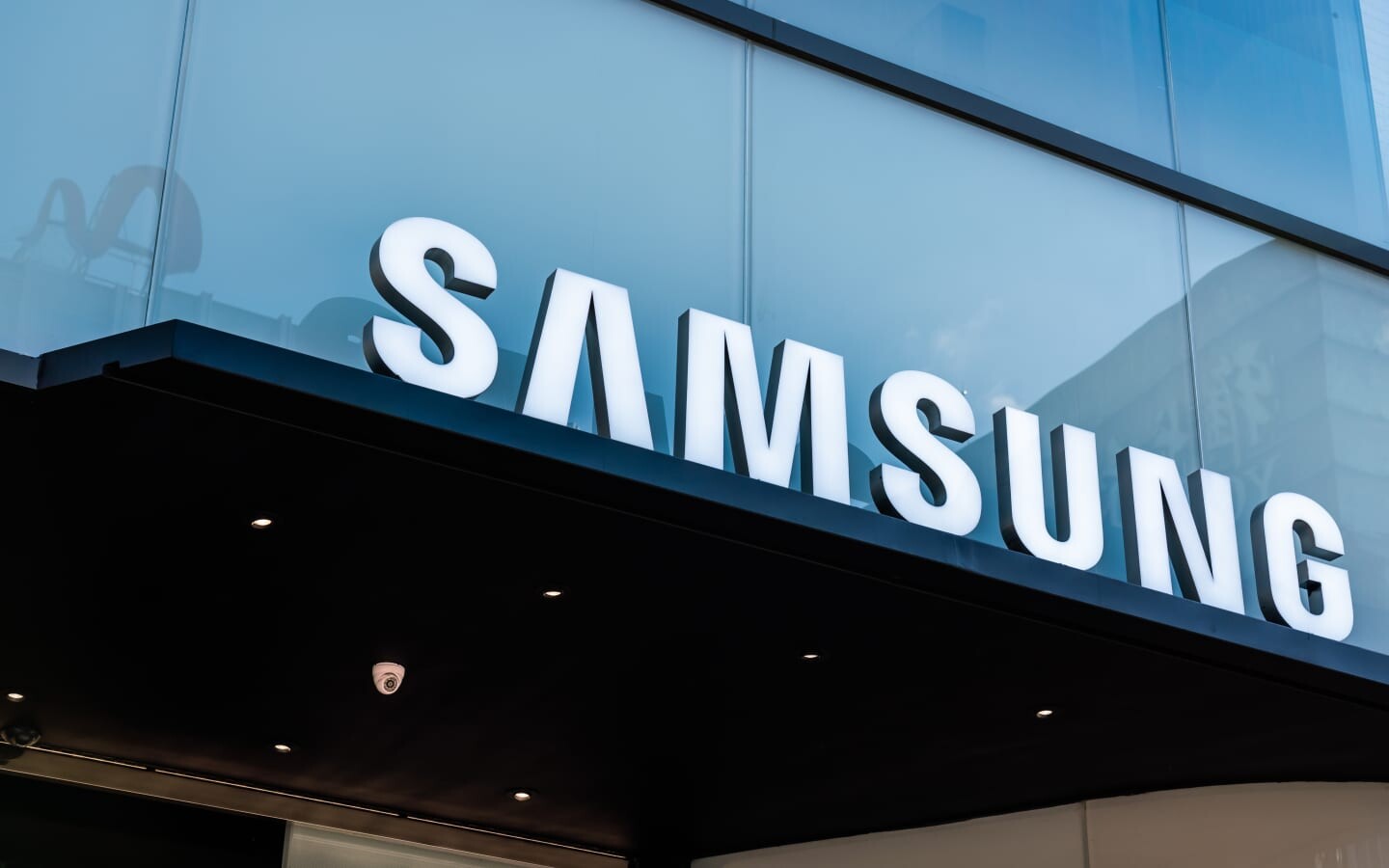 Samsung logo on building