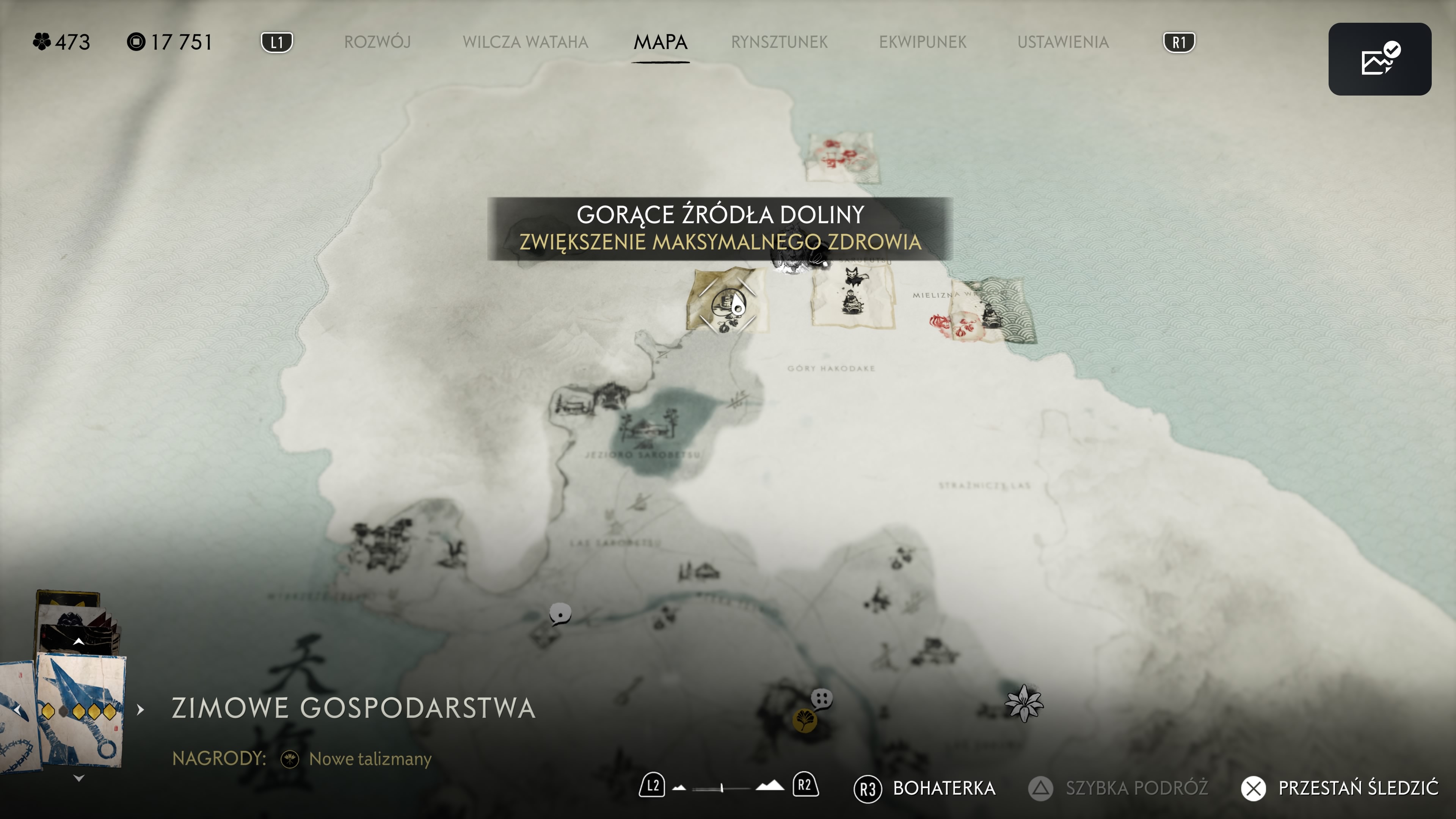 Ghost of Yotei - Góry Teshio: Wszystkie gorące źródła, zwiększanie poziomu zdrowia