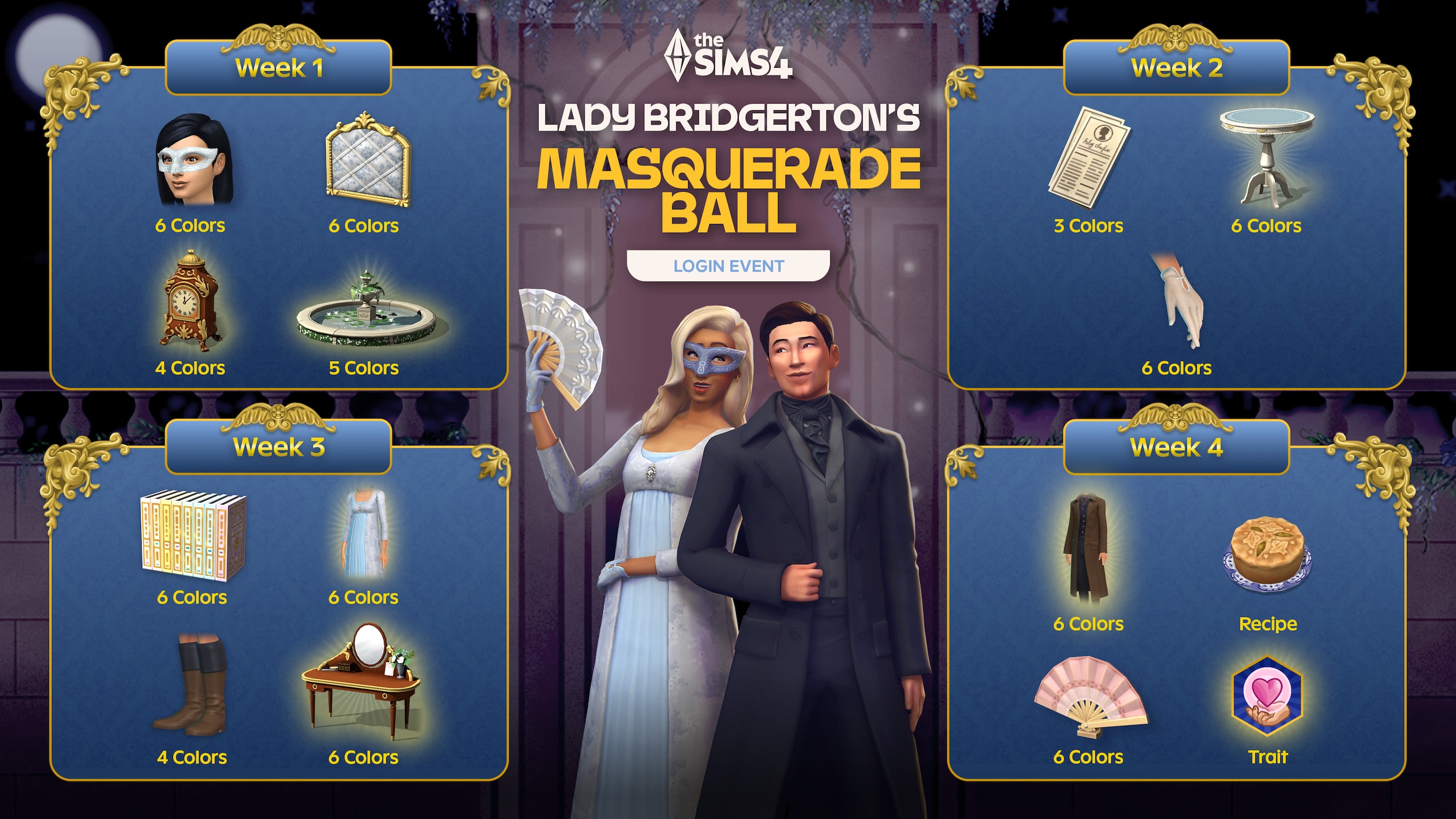 The Sims 4 - zestaw modowy Bal Maskowy Lady Bridgerton oraz Sali Balowej Lady Bridgerton