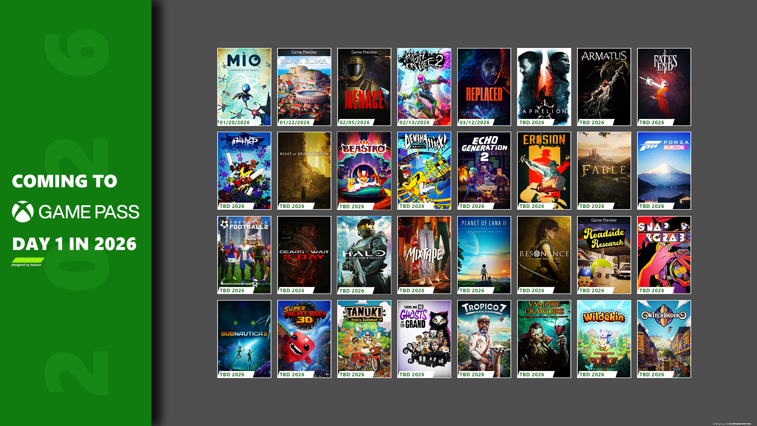 Xbox Game Pass gry na premierę w 2026 roku