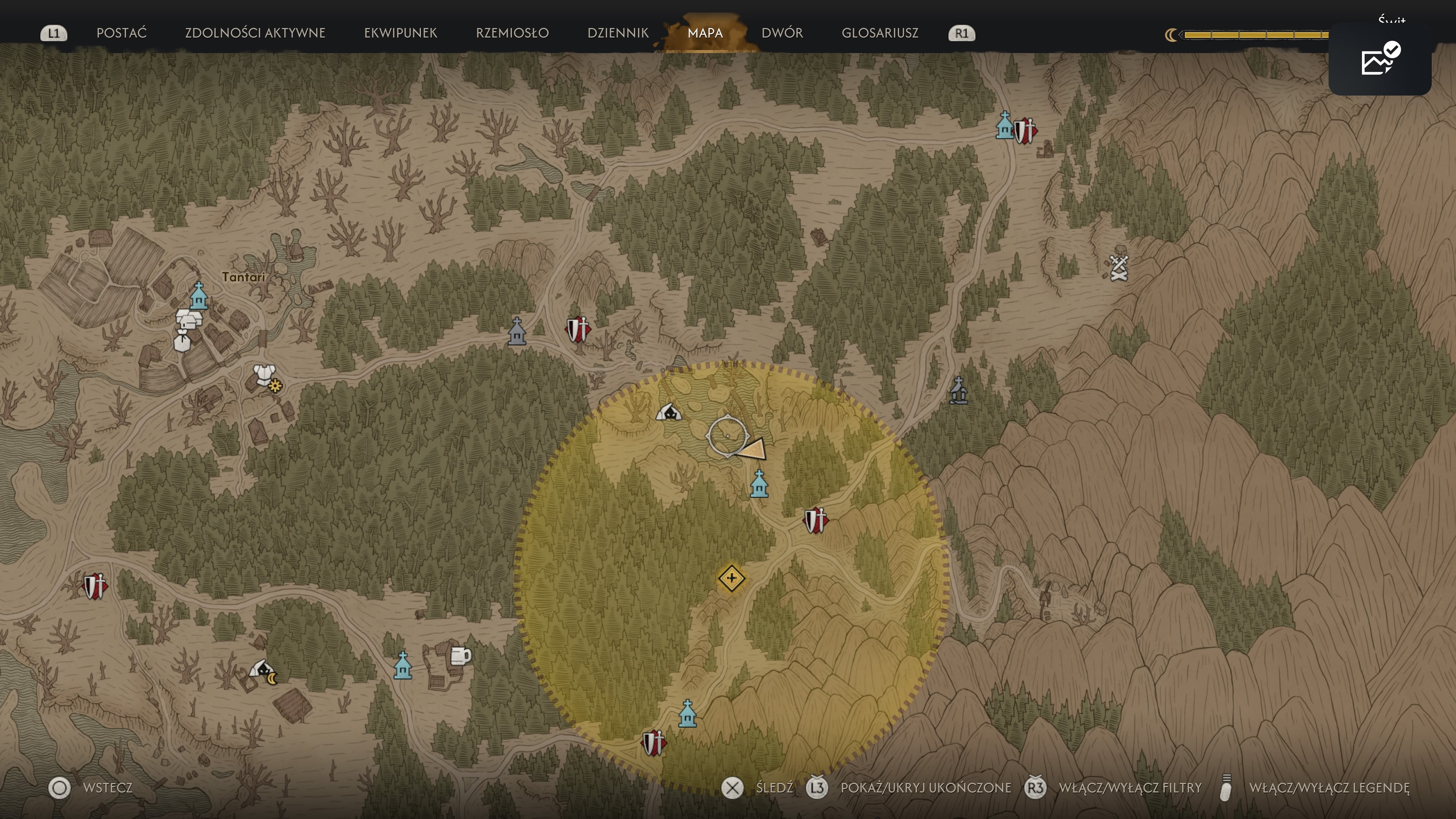 The Blood of Dawnwalker - Mapa skarbów: Puszcza Tantari gdzie jest?