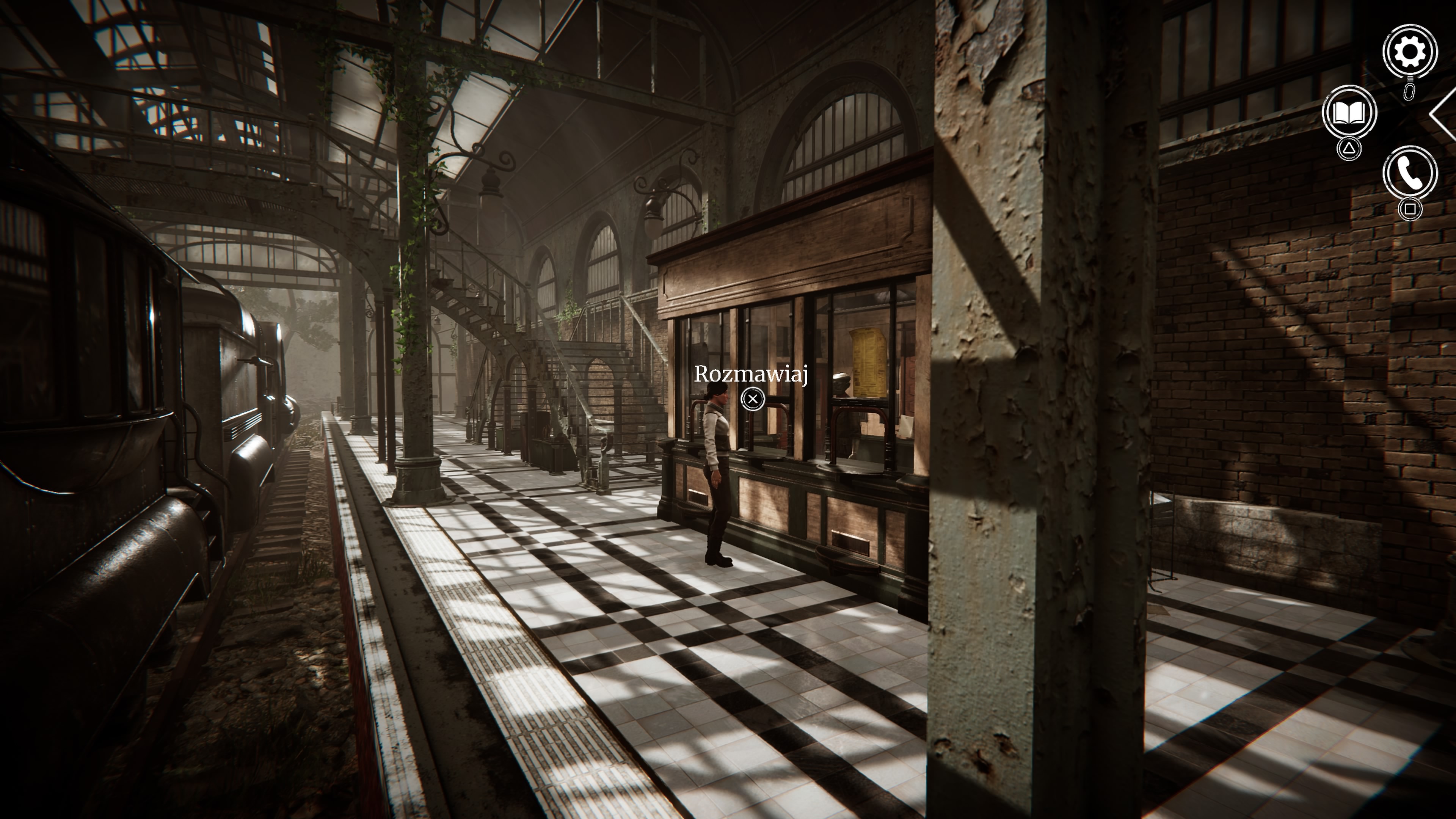 Syberia Remastered - Fabryka Voralbergów: montażownia, konduktor Oskar, peron, pociąg, bilet, przygoda czeka