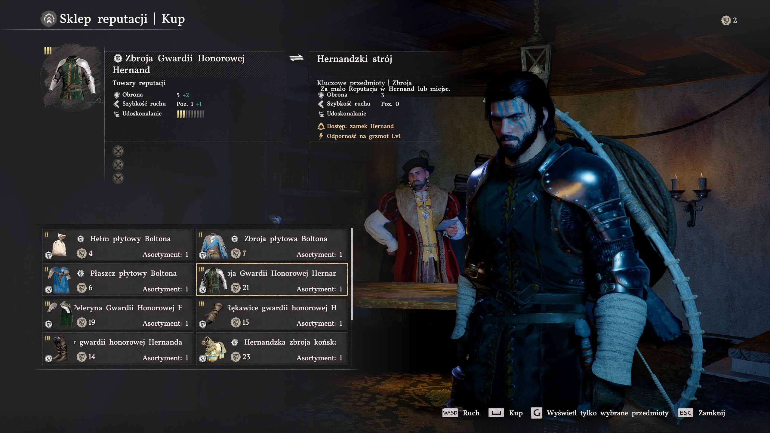 W świecie Crimson Desert rozwój Twojego wpływu w poszczególnych krainach opiera się na systemie zasług (reputacji), który pozwala na dostęp do unikalnego ekwipunku i usług.  Oto jak w praktyce działa ta mechanika:  Zasługi – jak je zdobywać? Zasługi pełnią rolę specjalnej waluty, którą gromadzisz oddzielnie dla każdego regionu.  Aktywności regionalne: Punkty zdobywasz poprzez eksplorację świata oraz angażowanie się w rozmaite przygody i aktywności dostępne w danym obszarze.  Reputacja frakcyjna: Zdobywanie zasług podnosi Twój poziom reputacji u lokalnych grup. Niektóre przedmioty wymagają osiągnięcia konkretnego poziomu zasług w danym regionie, zanim będziesz mógł je nabyć.  Sklep zasług i oferta W każdym regionie znajdziesz dedykowany sklep zasług (często oznaczony jako sklep reputacji), który zazwyczaj znajduje się w głównych miastach danej krainy.  Przedmioty specjalne: W sklepach tych możesz nabyć unikalne wyposażenie, takie jak np. Zbroja Gwardii Honorowej Hernand, która wymaga posiadania 3 punktów zasług w regionie Hernand.  Zatrudnianie robotników: Zebrane punkty pozwalają również na korzystanie z usług pomocników i robotników.  Mechanika zwrotu punktów Najbardziej unikalną cechą tego systemu jest możliwość odzyskiwania wydanej waluty.  Wymiana punktów: Kiedy kupujesz przedmiot specjalny, Twoja pula dostępnych punktów zasług maleje.  Odzyskiwanie reputacji: Jeśli uznasz, że dany przedmiot nie jest Ci już potrzebny, możesz go sprzedać z powrotem w sklepie zasług. Dzięki temu odzyskasz wydane wcześniej punkty i będziesz mógł je przeznaczyć na coś innego lub zainwestować w lepszy sprzęt po awansie na wyższy poziom reputacji.