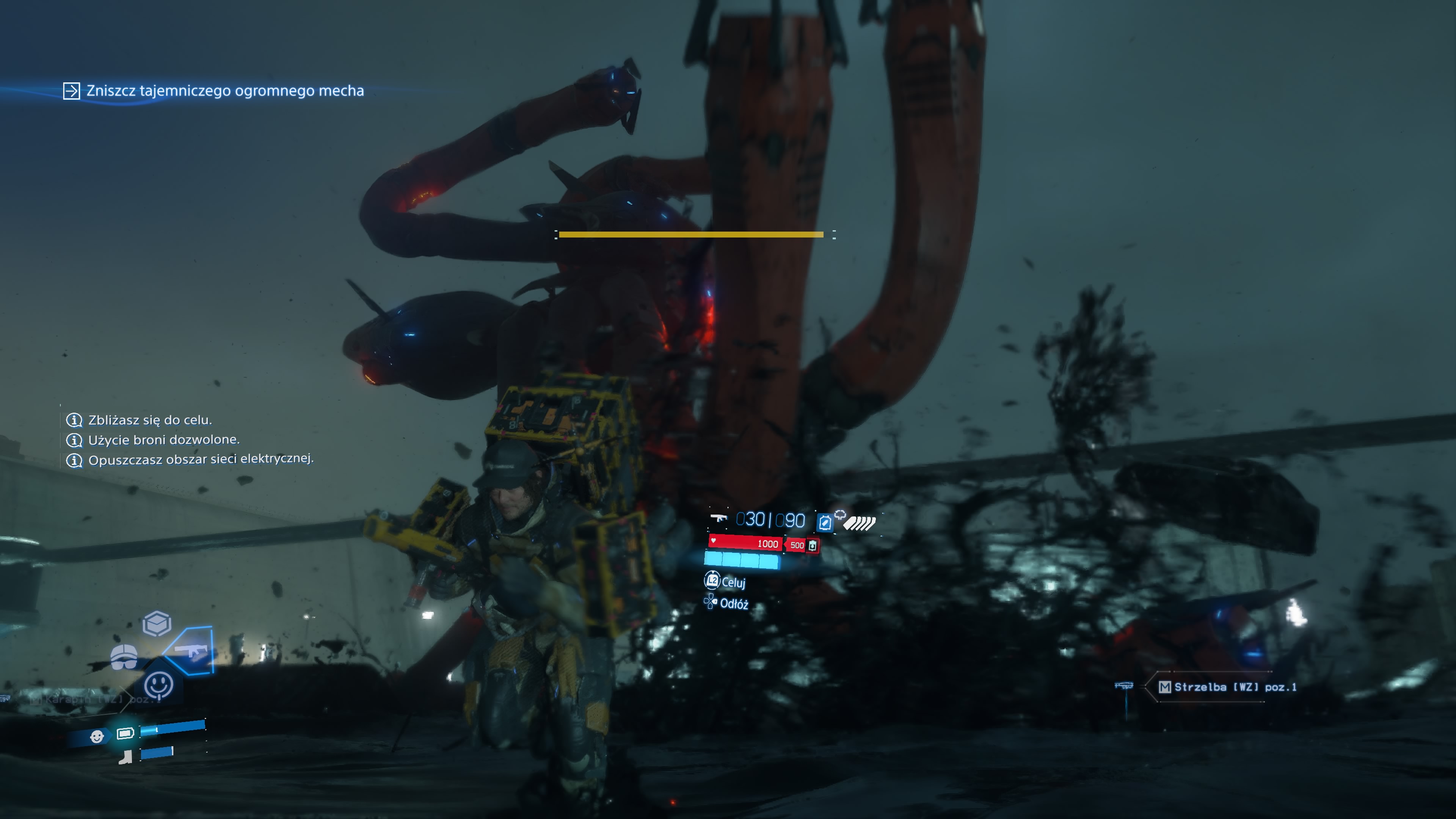 Death Stranding 2 - Zlecenie 12: Nietypowe prądy smolne przy F1, Ogromny mech