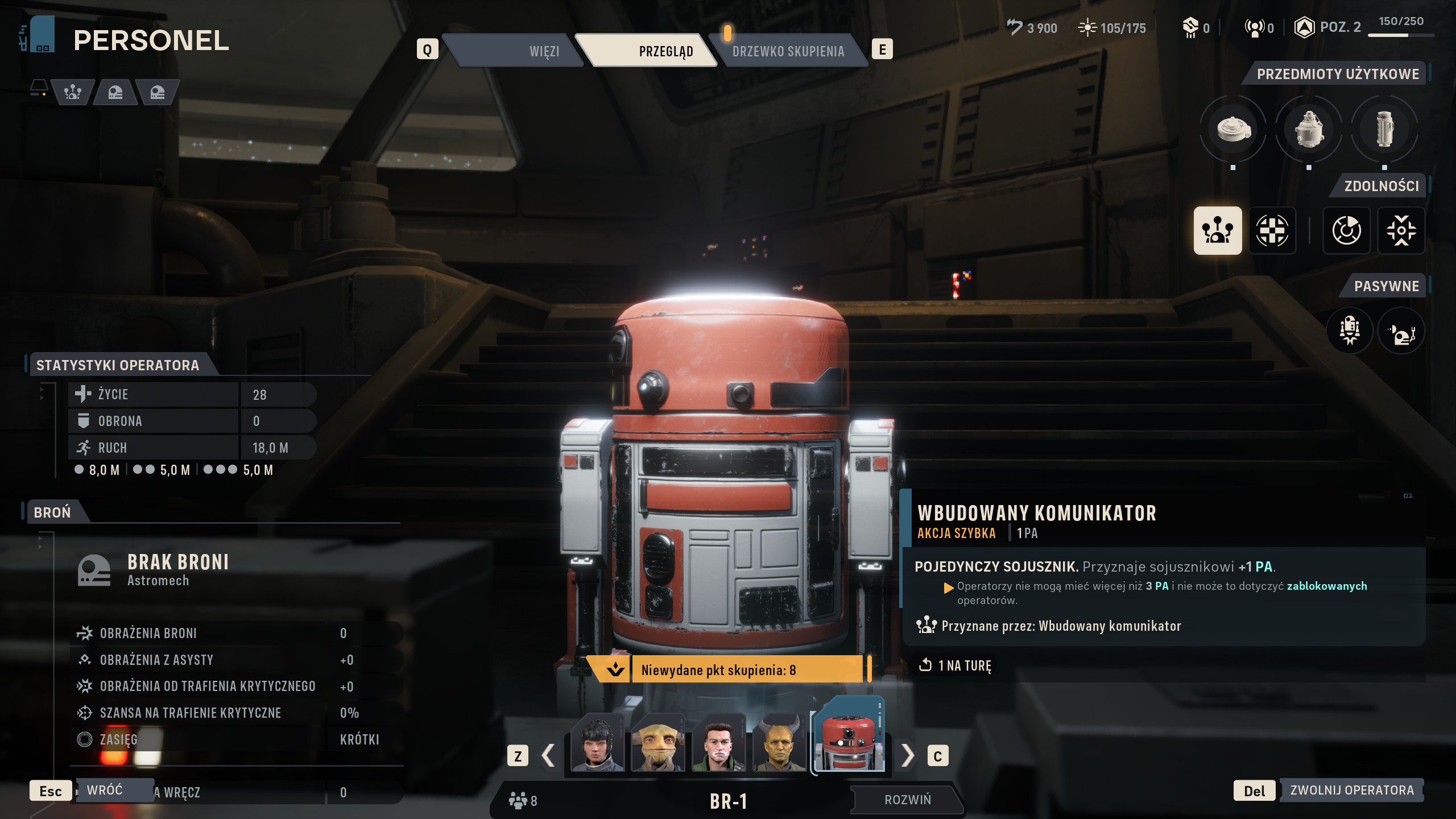 Star Wars Zero Company - BR-1, Astromech: unikalny talent, efekt pasywny, najlepsze zdolności i umiejętności