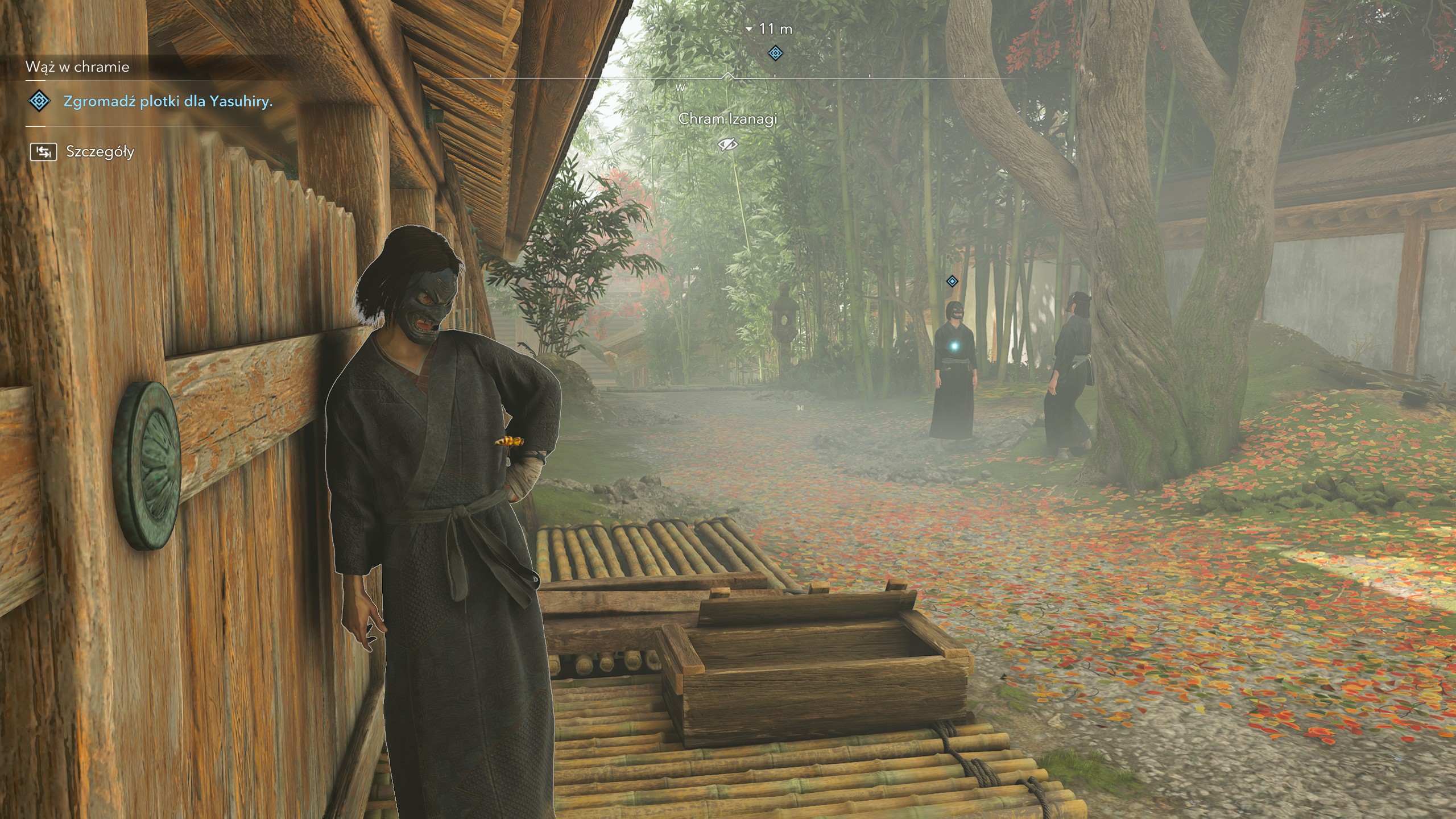 Assassin's Creed Shadows - Gość, Droga kosode, Wąż w chramie: dom, chram Yura, przebranie, spotkanie