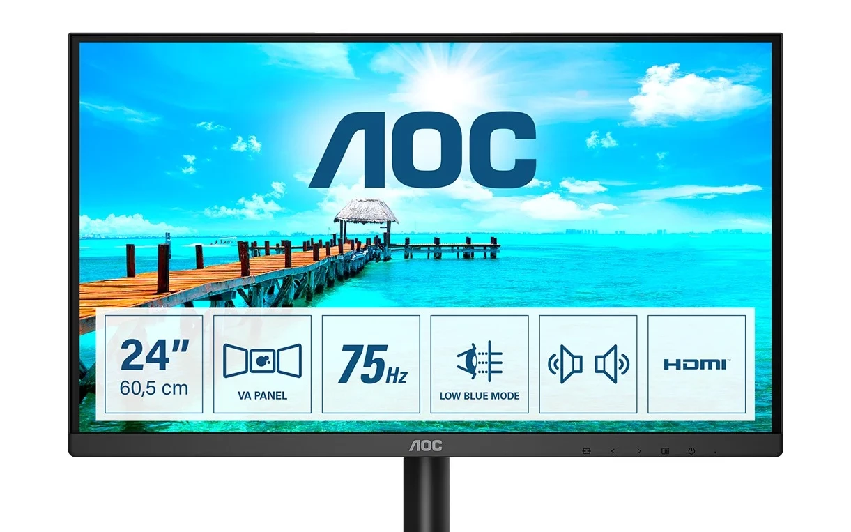 Promocja na monitor AOC z 24", VA, 75 Hz - za 299 zł (rabat 80 zł)