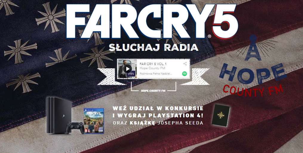 Far Cry 5. Na Spotify pojawiło się polskie radio Hope County FM, do wygrania PS4 Pro