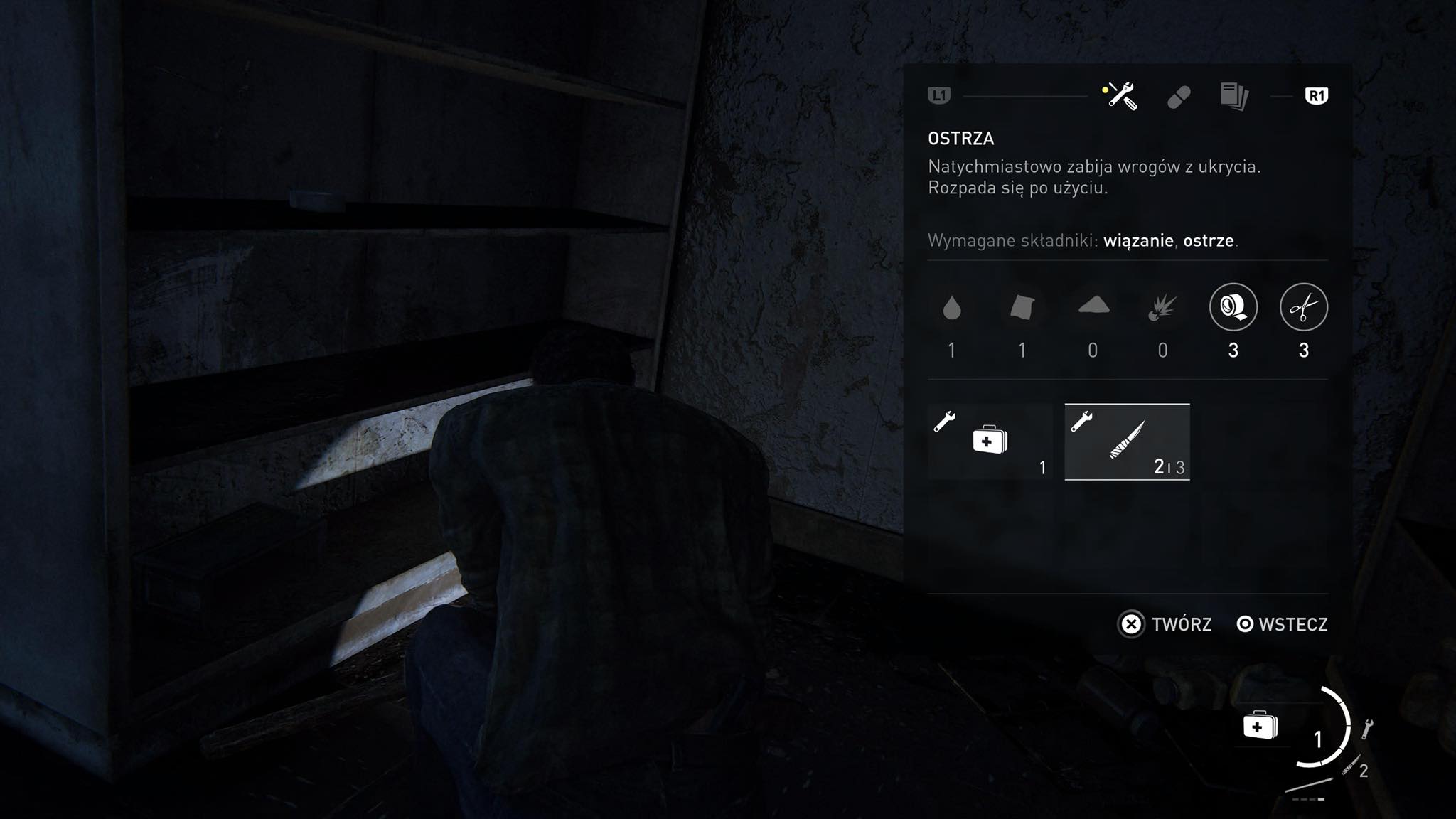 The Last of Us 1 Remake - Wytwarzanie przedmiotów i ich ulepszanie, kiedy używać craftingu?