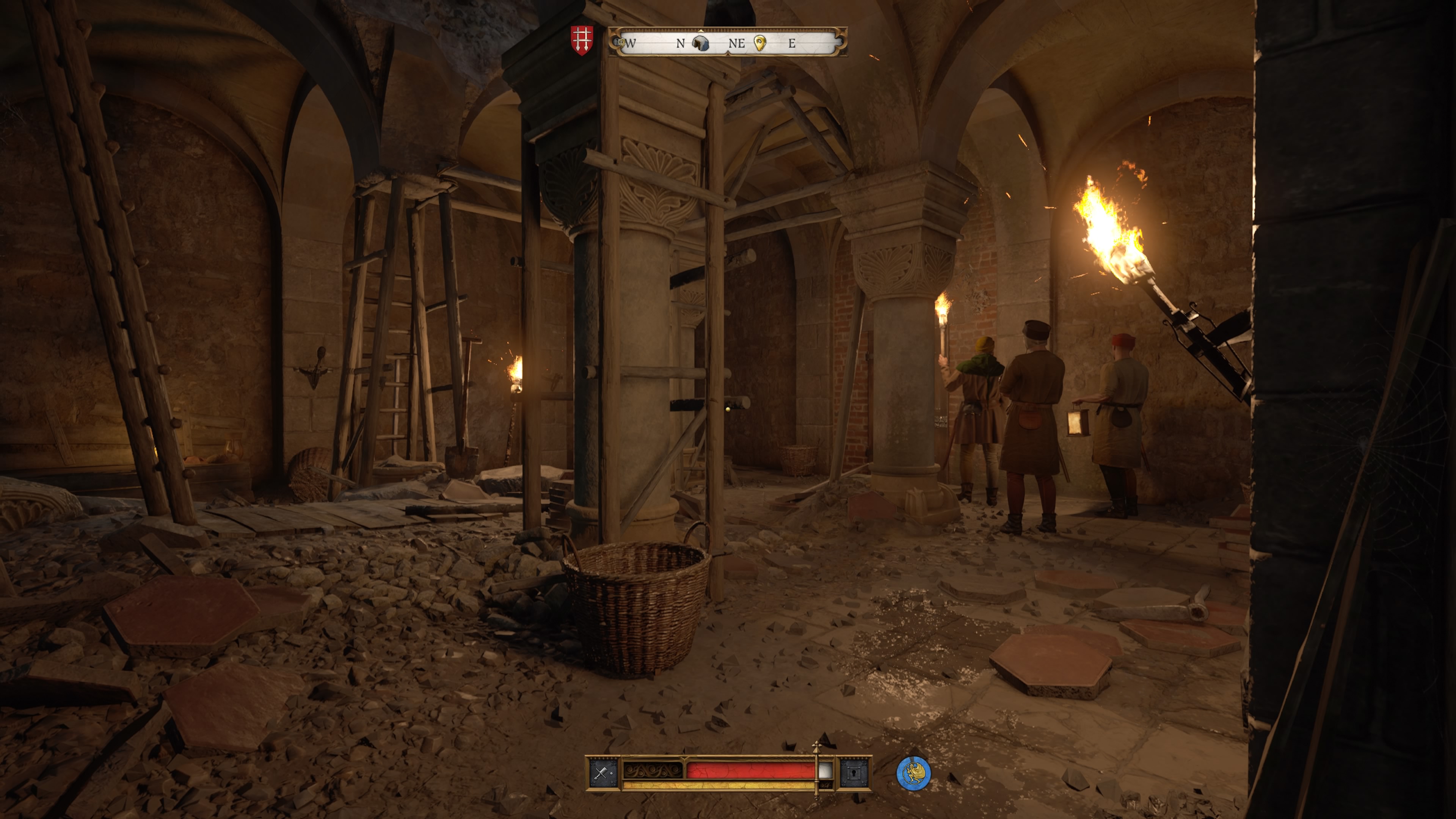 Kingdom Come Deliverance 2 - Niemi świadkowie: robotnicy, kościół, przeszukanie krypty, krzyż, wyjście