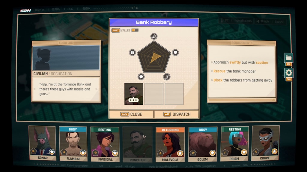 Dispatch - recenzja gry - atak na bank