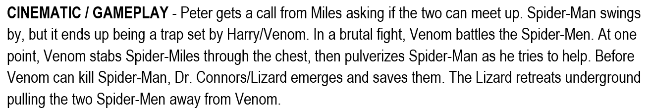 Marvel's Spider-Man 2 leak early script #4